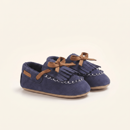 Mocassin Bébé à Frange en Cuir Suédé