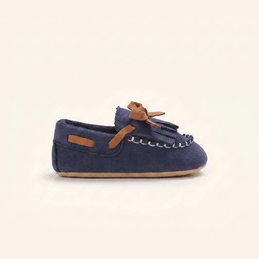 Mocassin Bébé à Frange en Cuir Suédé