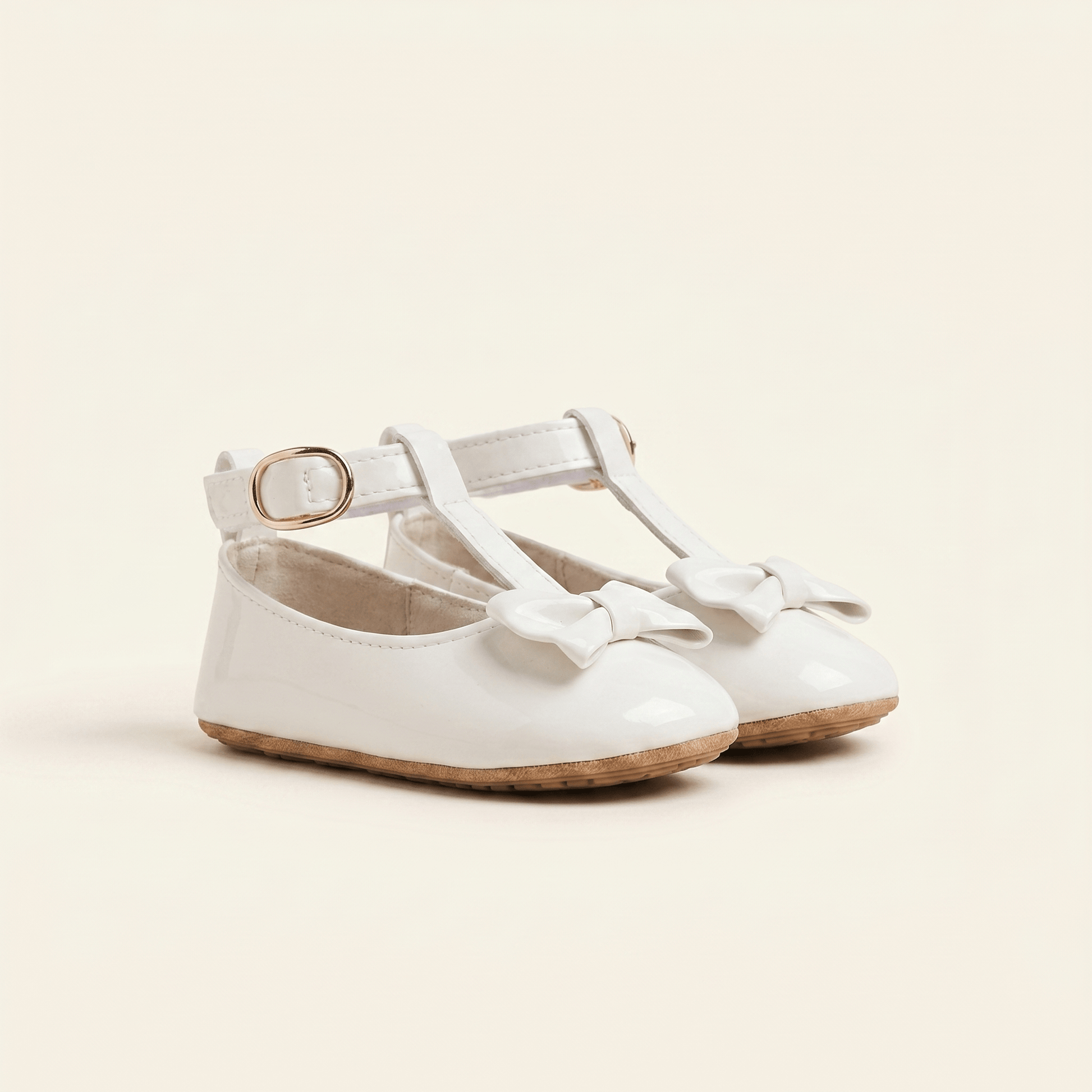 Mocassin Bébé Fille à Nœud Papillon en Cuir Verni