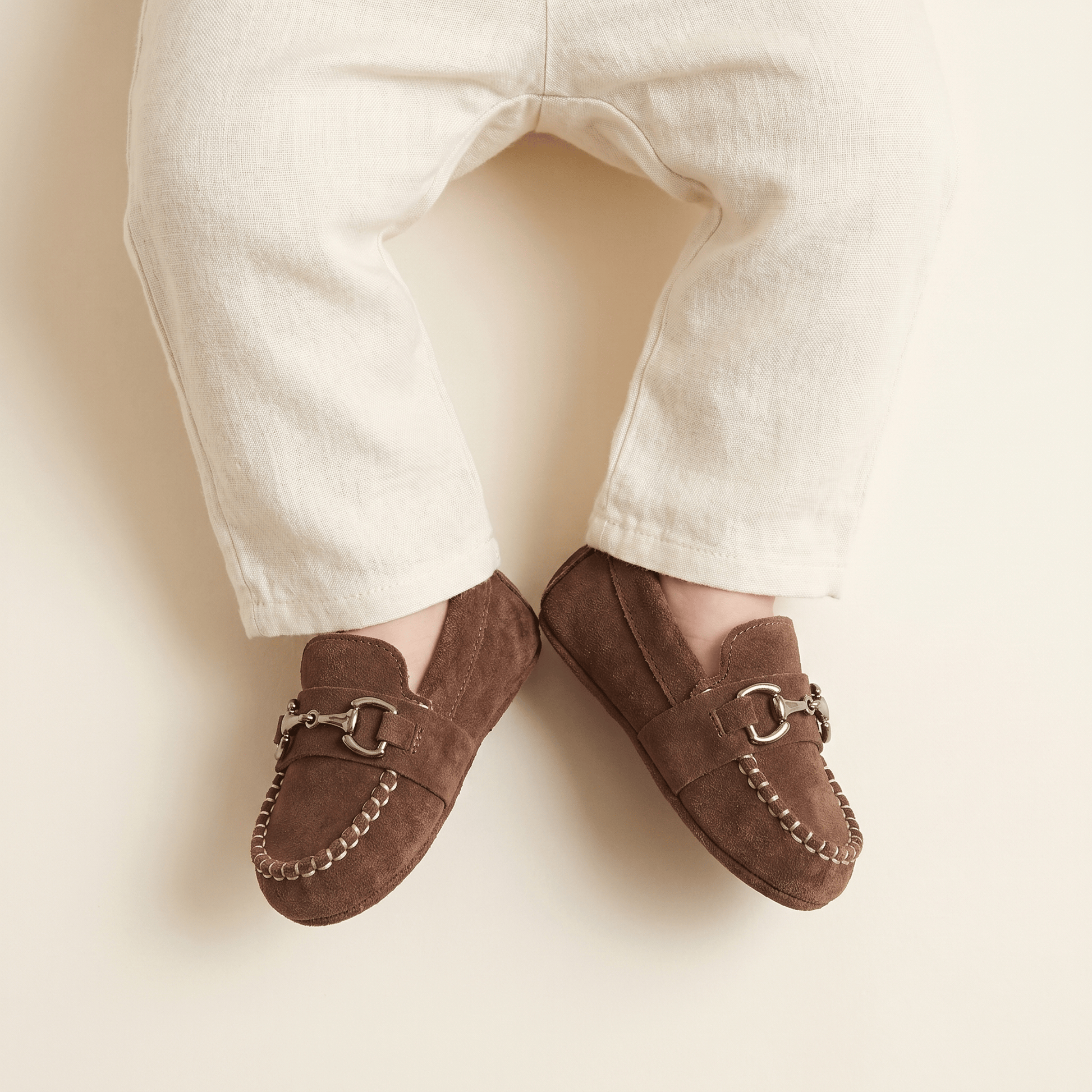 Mocassin Bébé Garçon à Mors en Daim