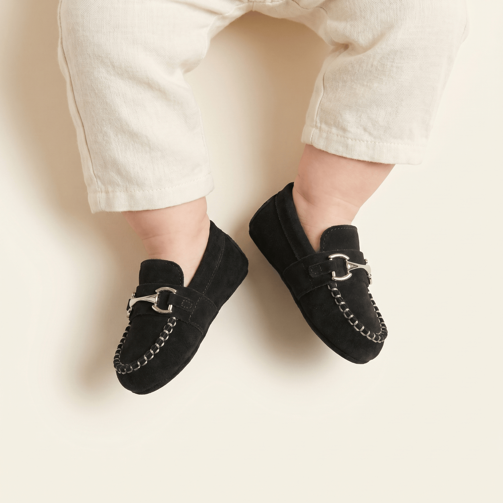 Mocassin Bébé Garçon à Mors en Daim