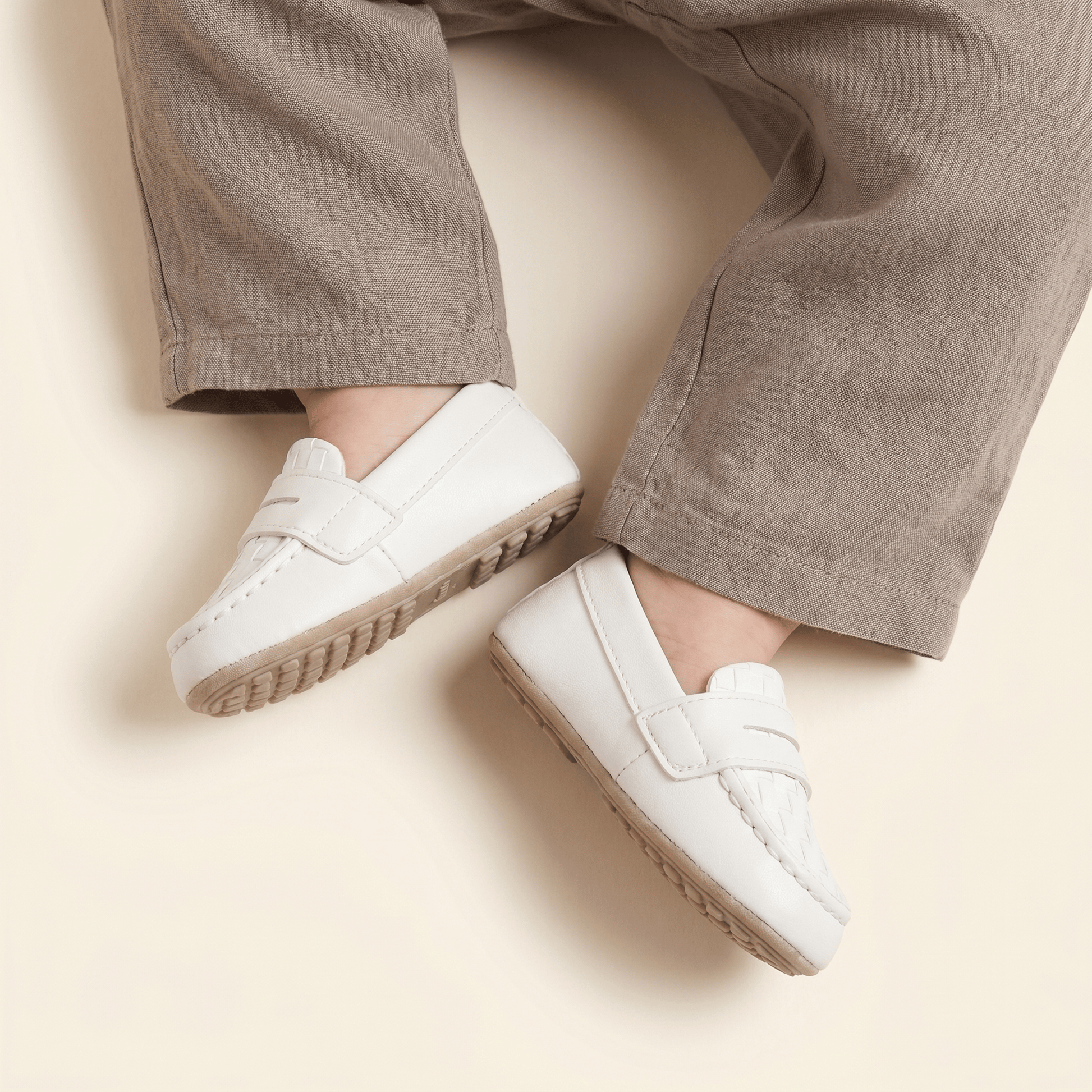Mocassin Bébé Penny Tressé en Cuir