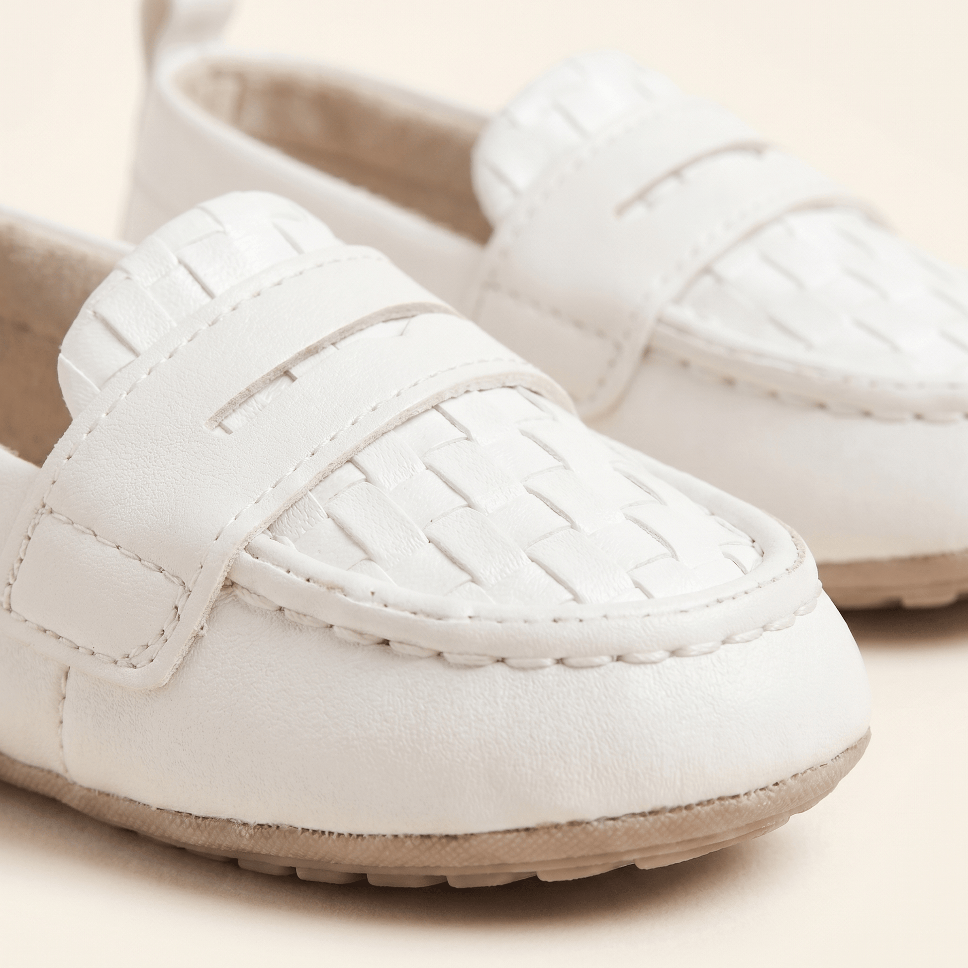 Mocassin Bébé Penny Tressé en Cuir