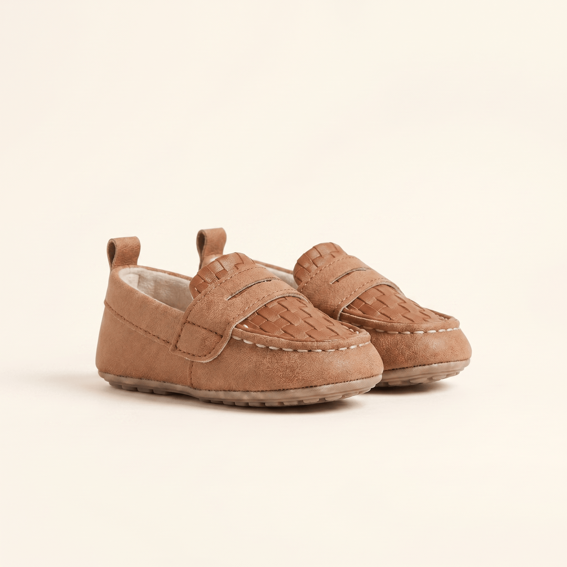 Mocassin Bébé Penny Tressé en Cuir