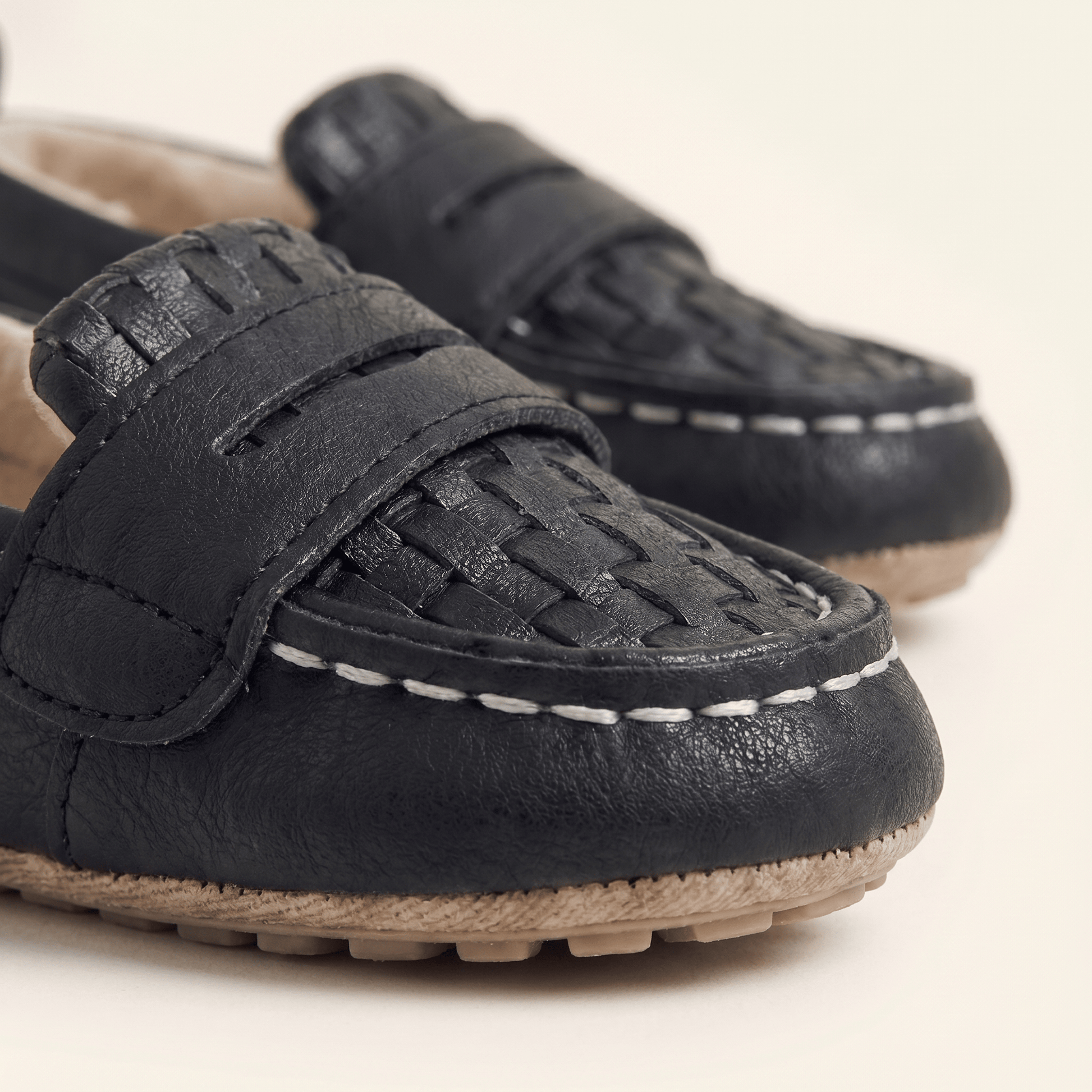 Mocassin Bébé Penny Tressé en Cuir