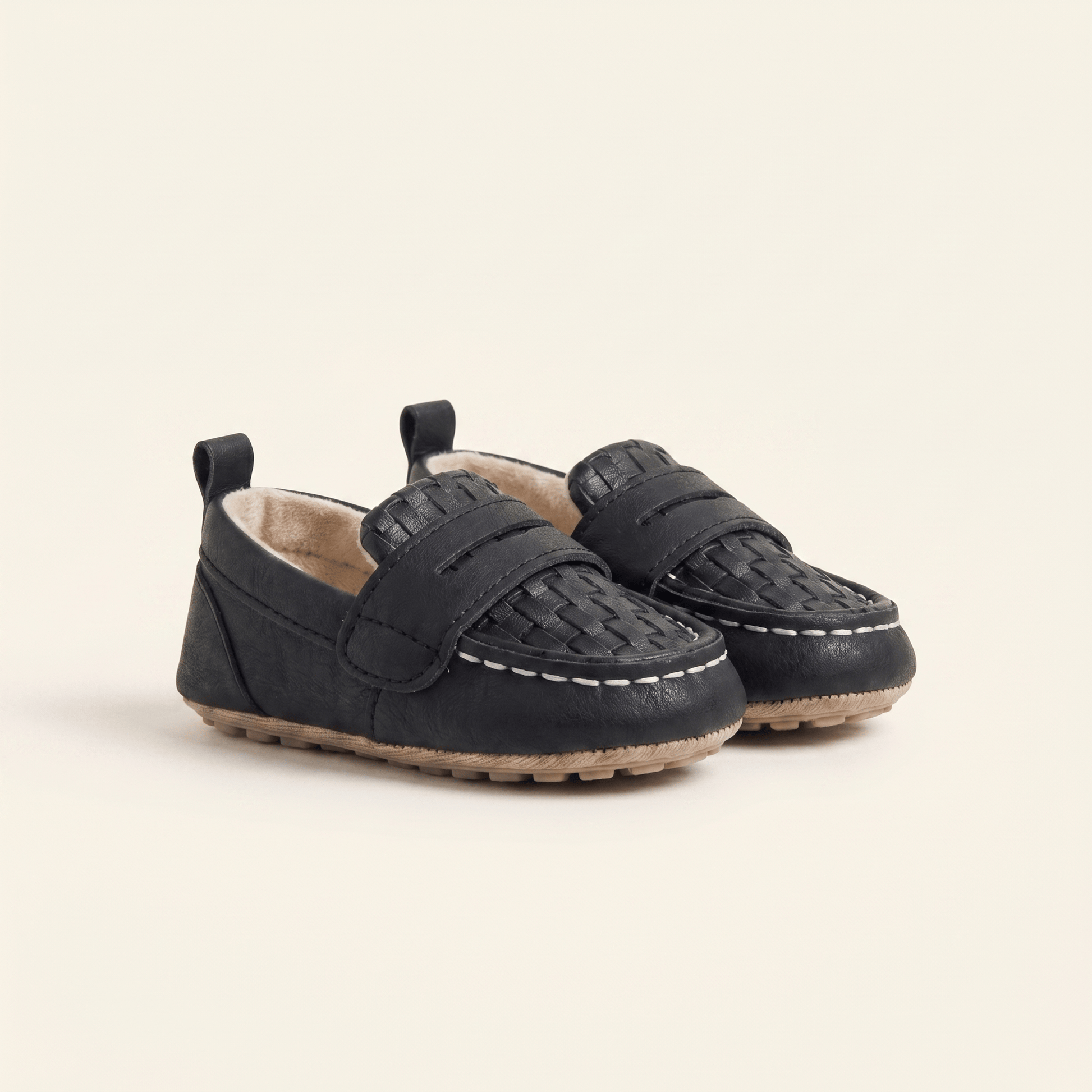 Mocassin Bébé Penny Tressé en Cuir