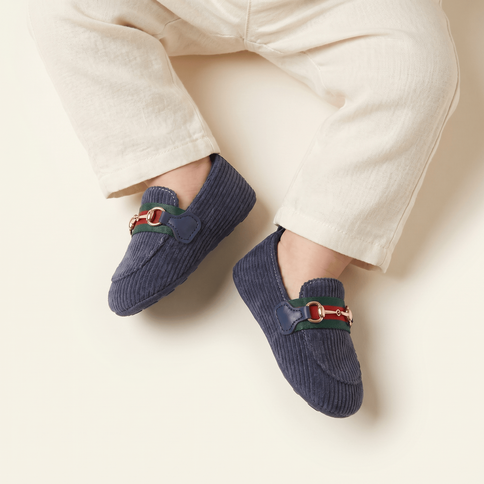 Mocassin Bébé Velours Côtelé à Mors
