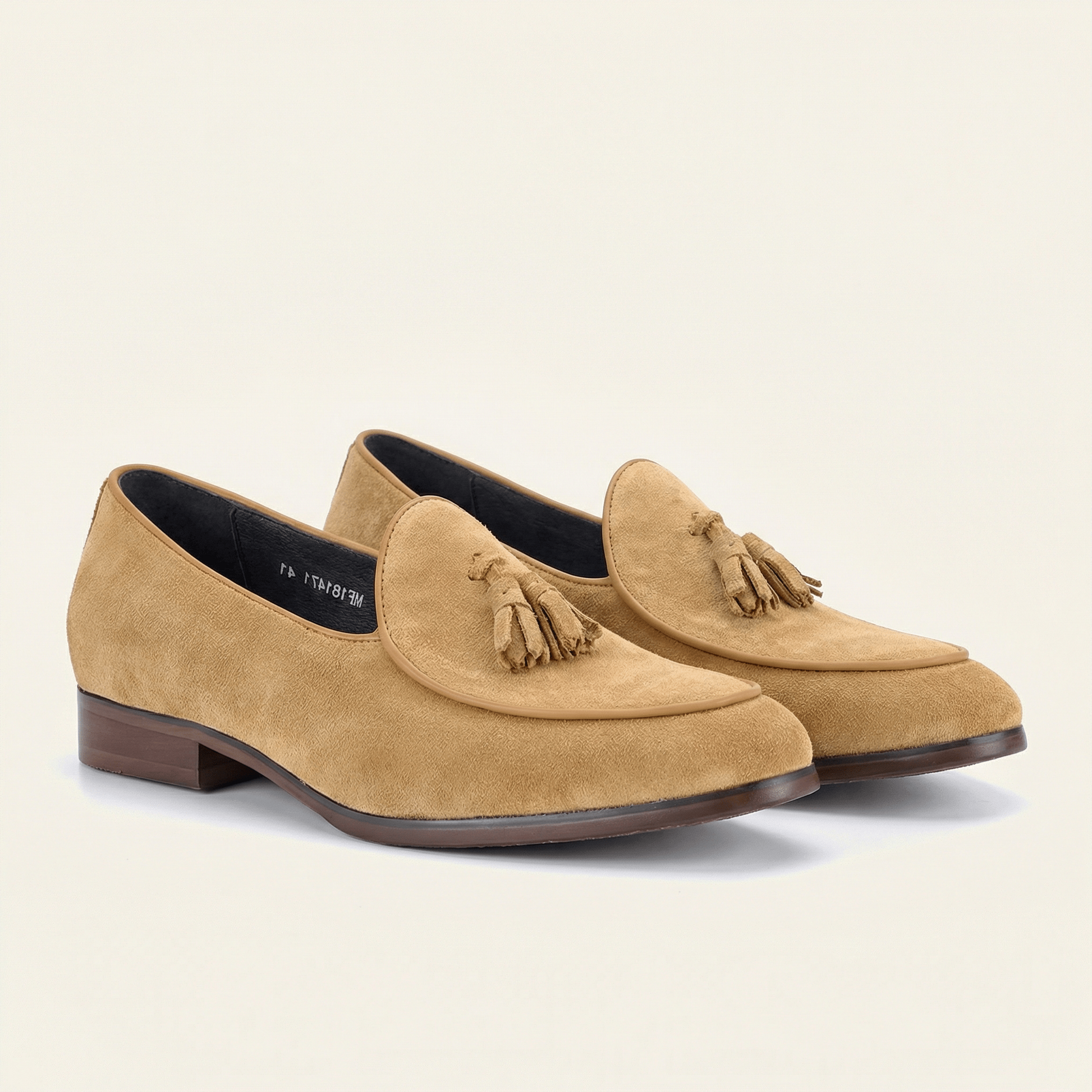 Mocassin Classique à Pampilles en Cuir Suédé avec Petit Talon