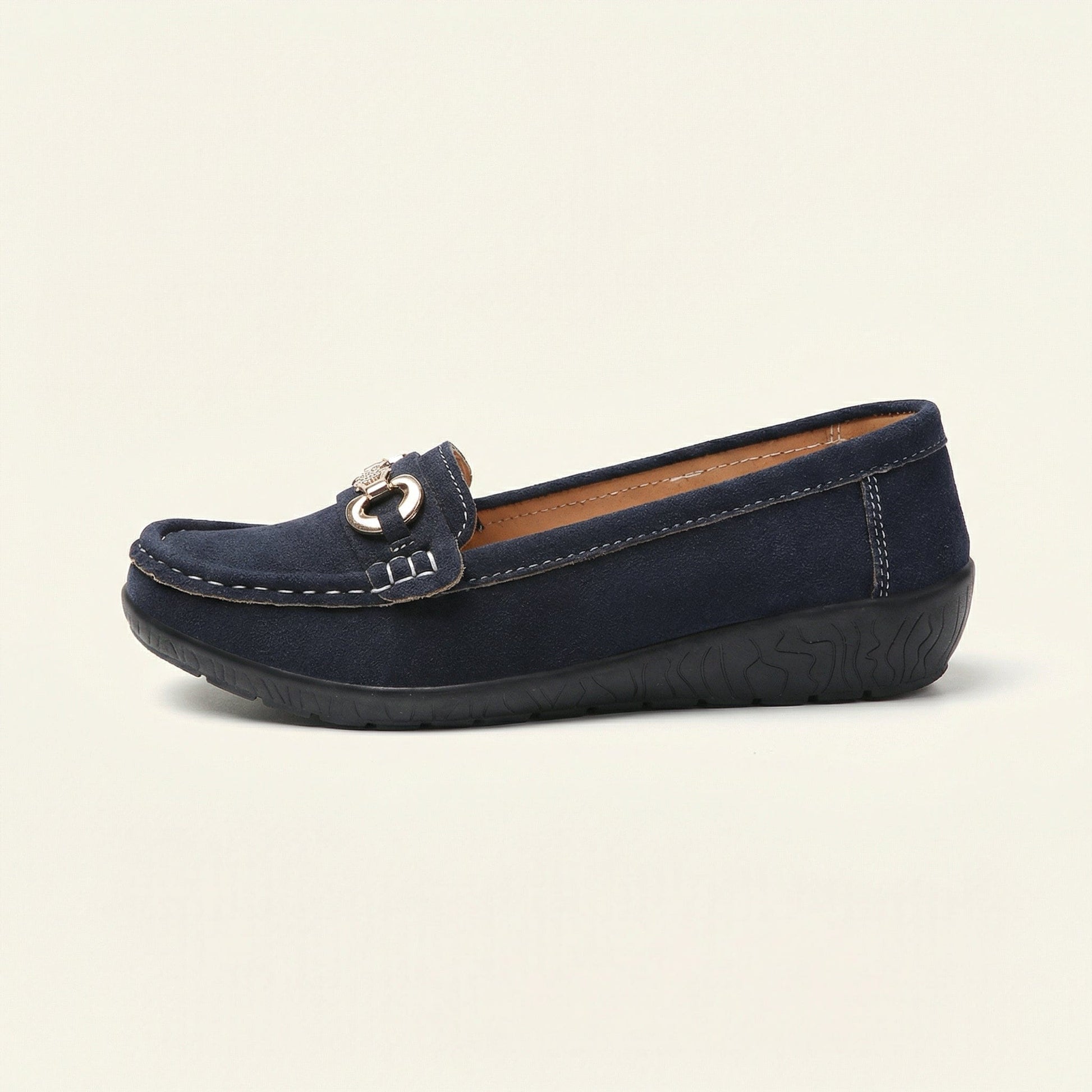 Mocassin Femme Confort à Bijou Décoratif en Suédé