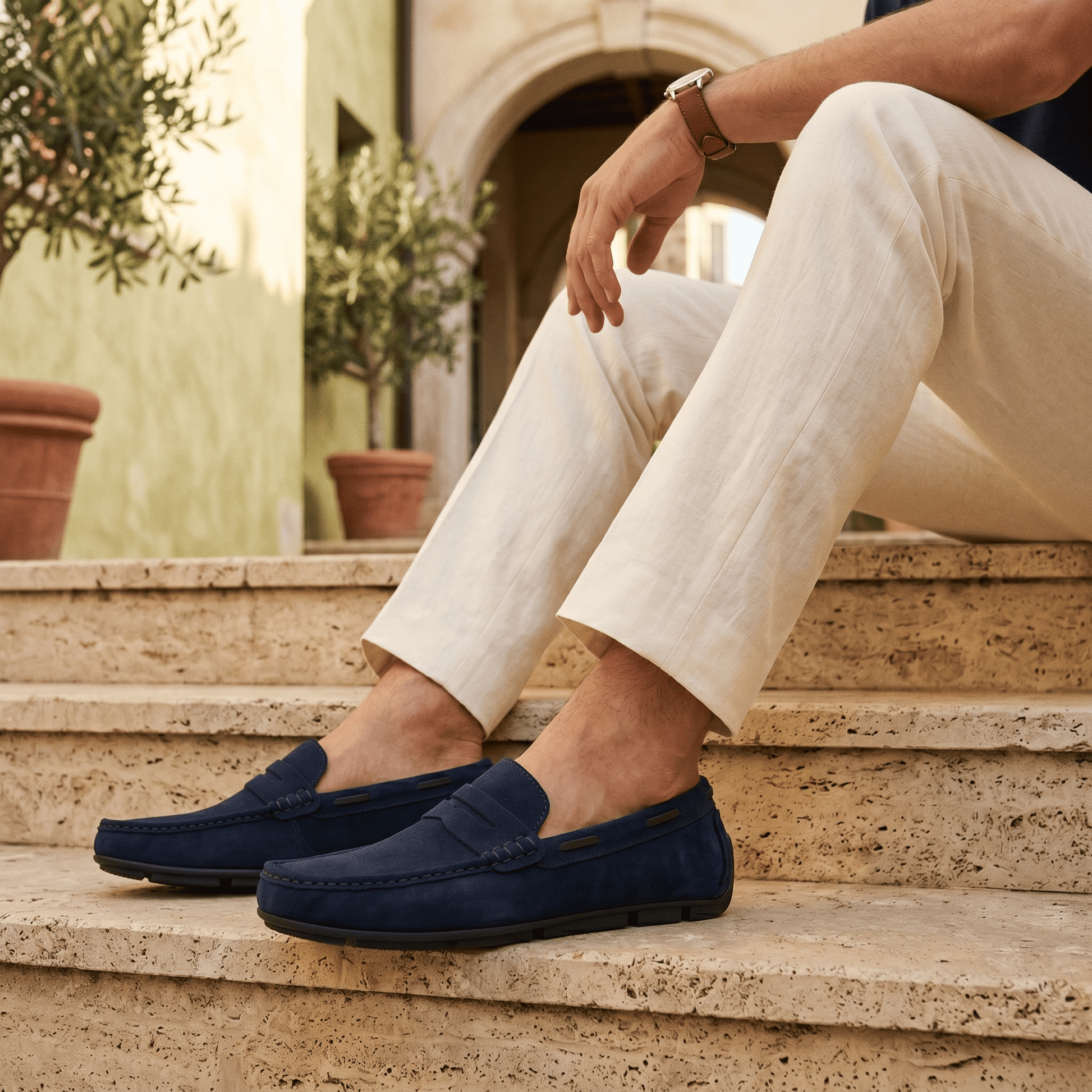 Mocassin en Daim Classique à Bande