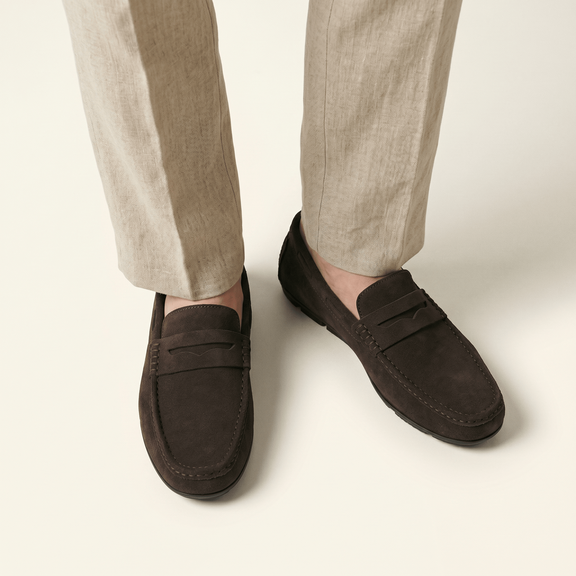 Mocassin en Daim Classique à Bande