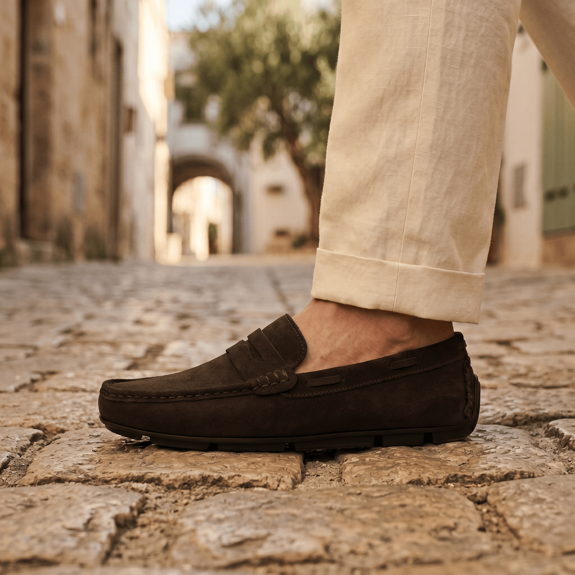 Mocassin en Daim Classique à Bande