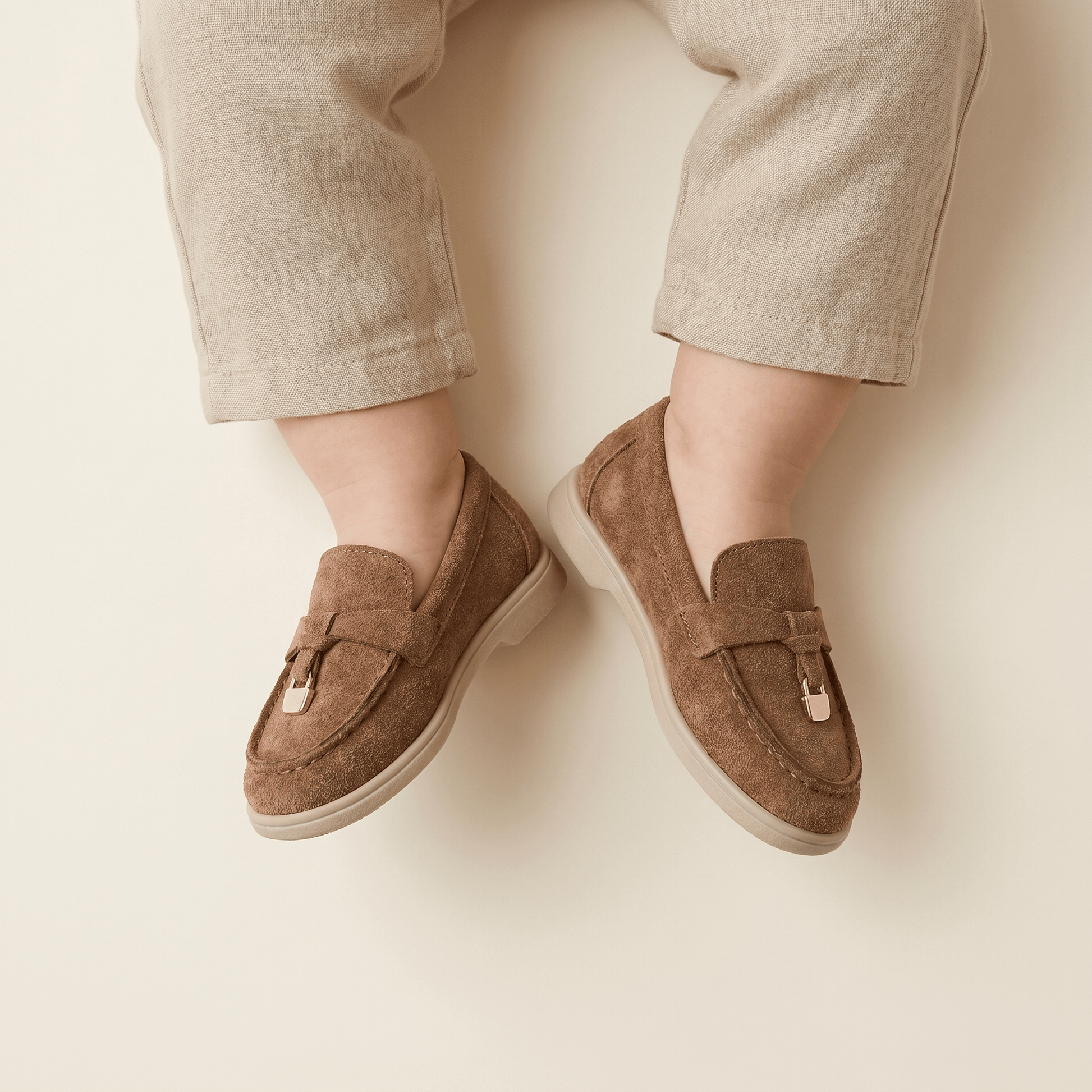 Mocassin Enfant à Glands en Daim