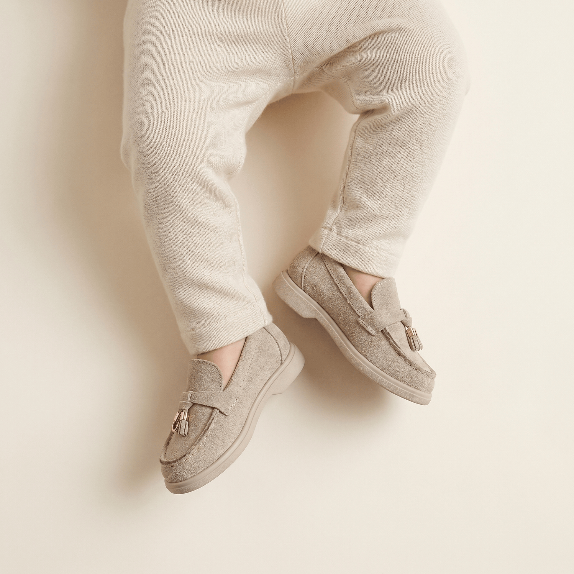 Mocassin Enfant à Glands en Daim