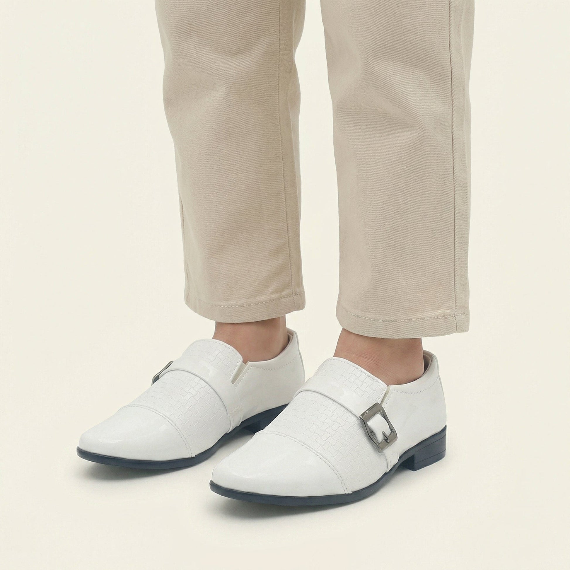 Mocassin Enfant Mariage en Cuir à Talons