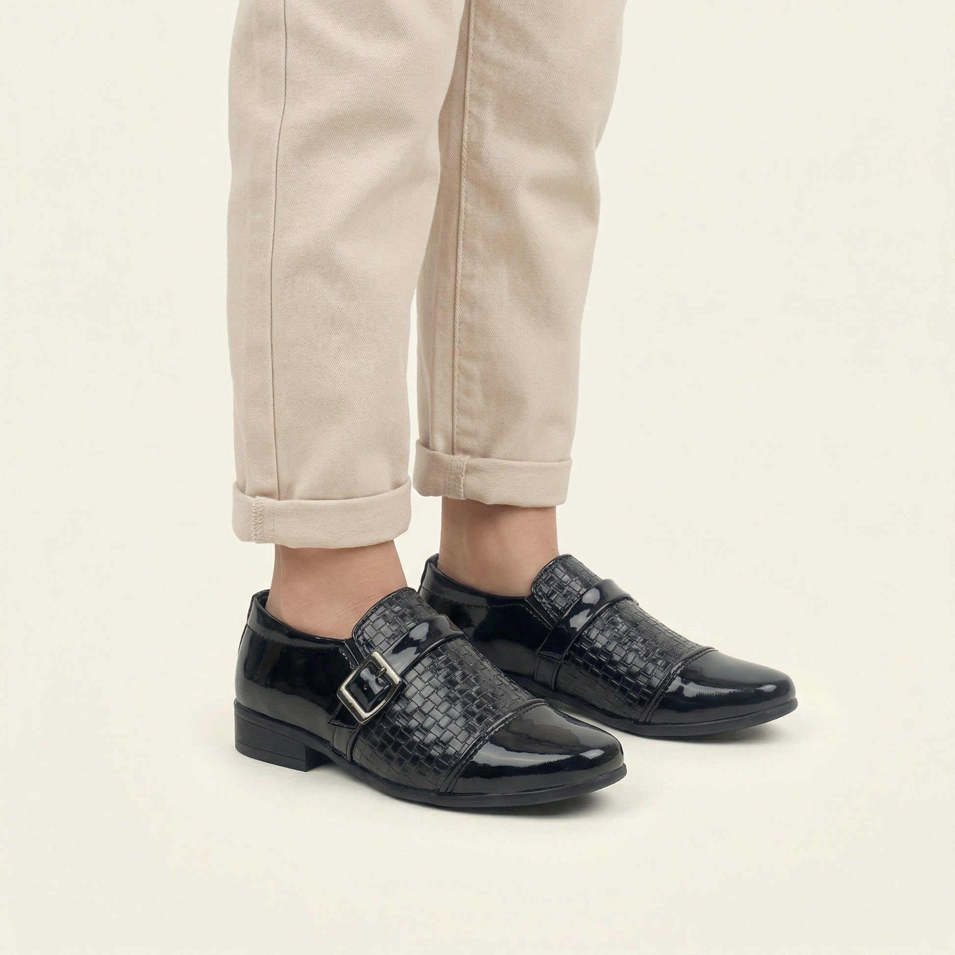 Mocassin Enfant Mariage en Cuir à Talons