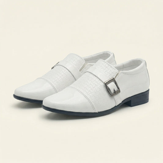 Mocassin Enfant Mariage en Cuir à Talons
