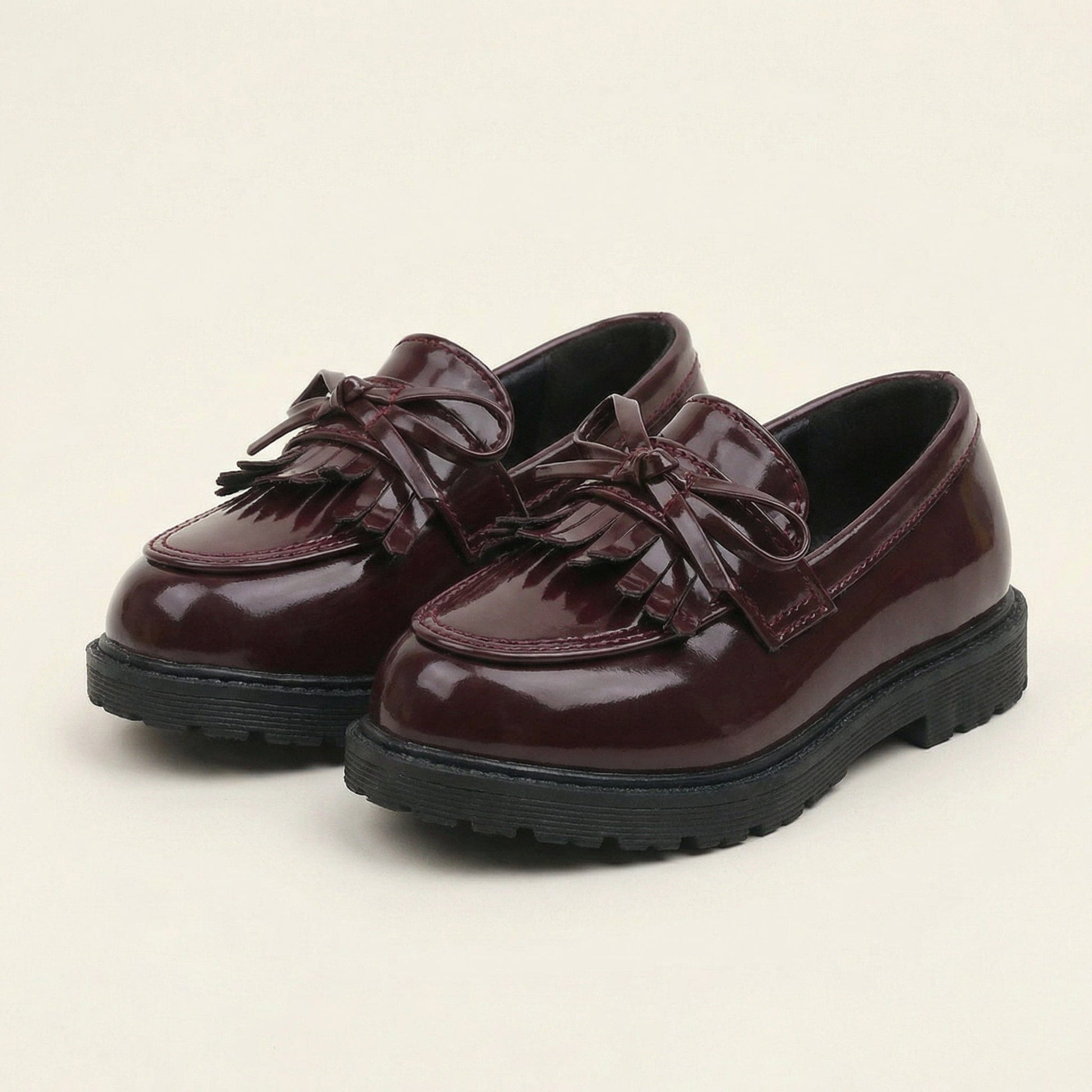 Mocassin Enfant Vernis avec Lacets Décoratifs