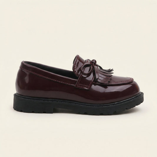 Mocassin Enfant Vernis avec Lacets Décoratifs