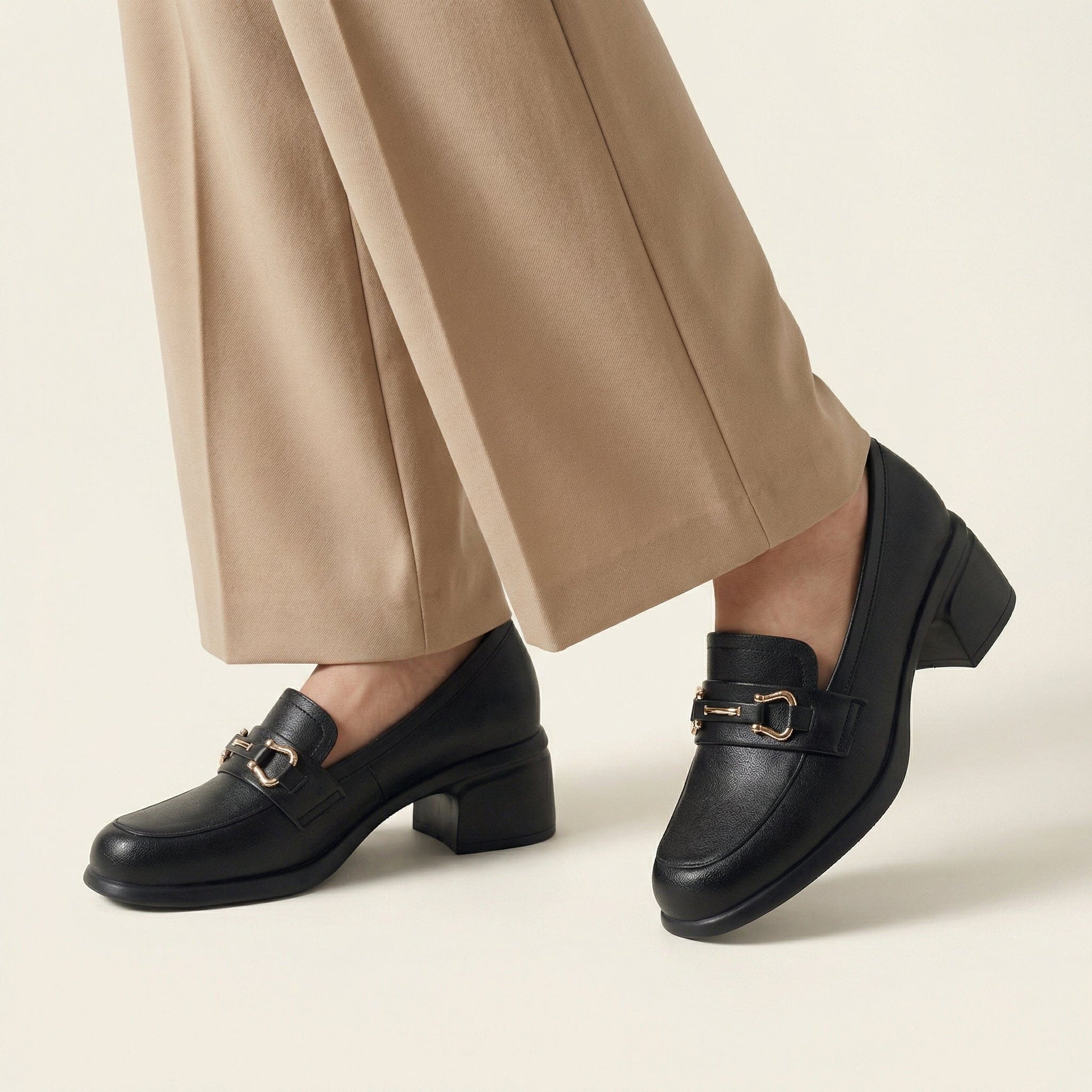 Mocassin Femme à Talon en Cuir