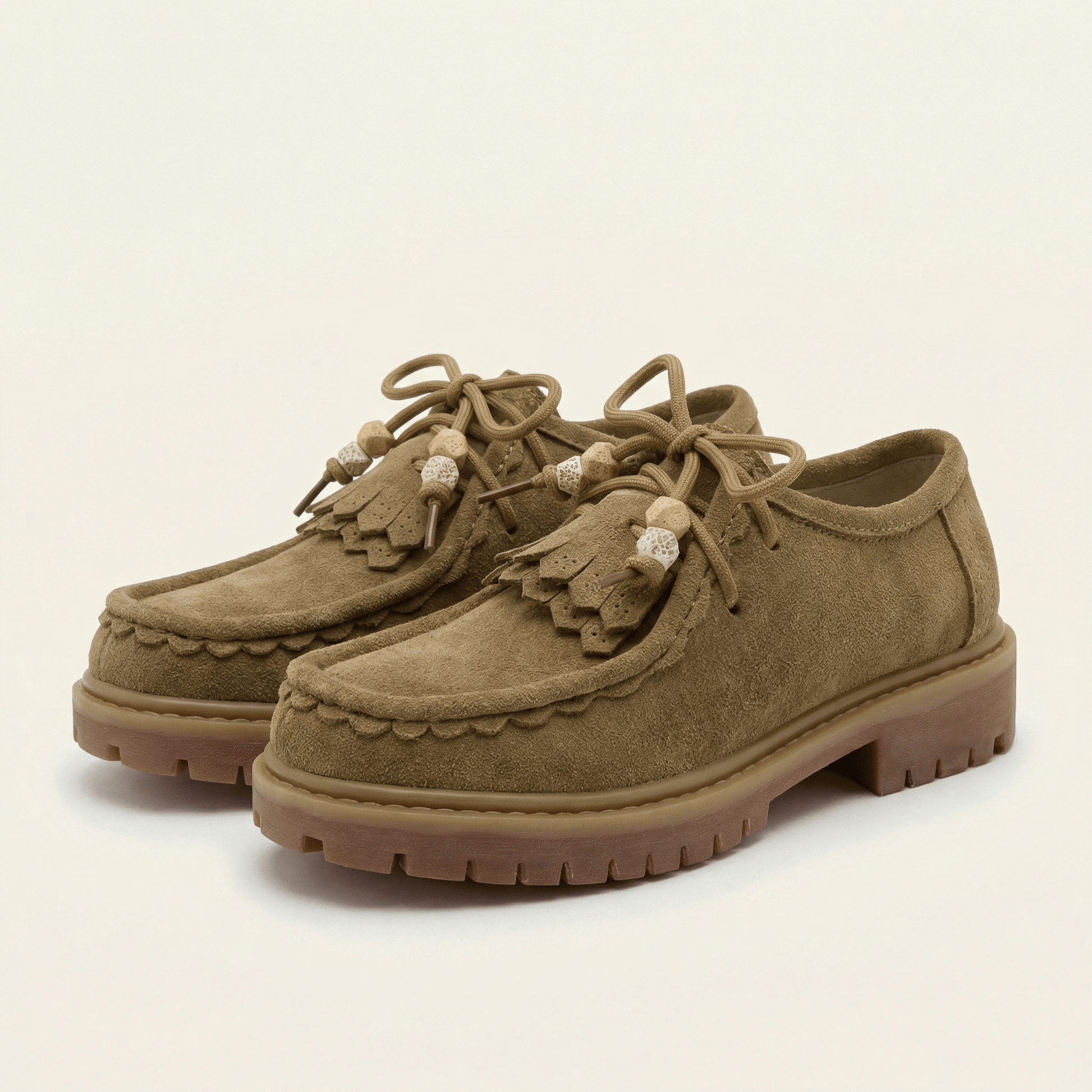 Mocassin Femme Compensé à Lacets