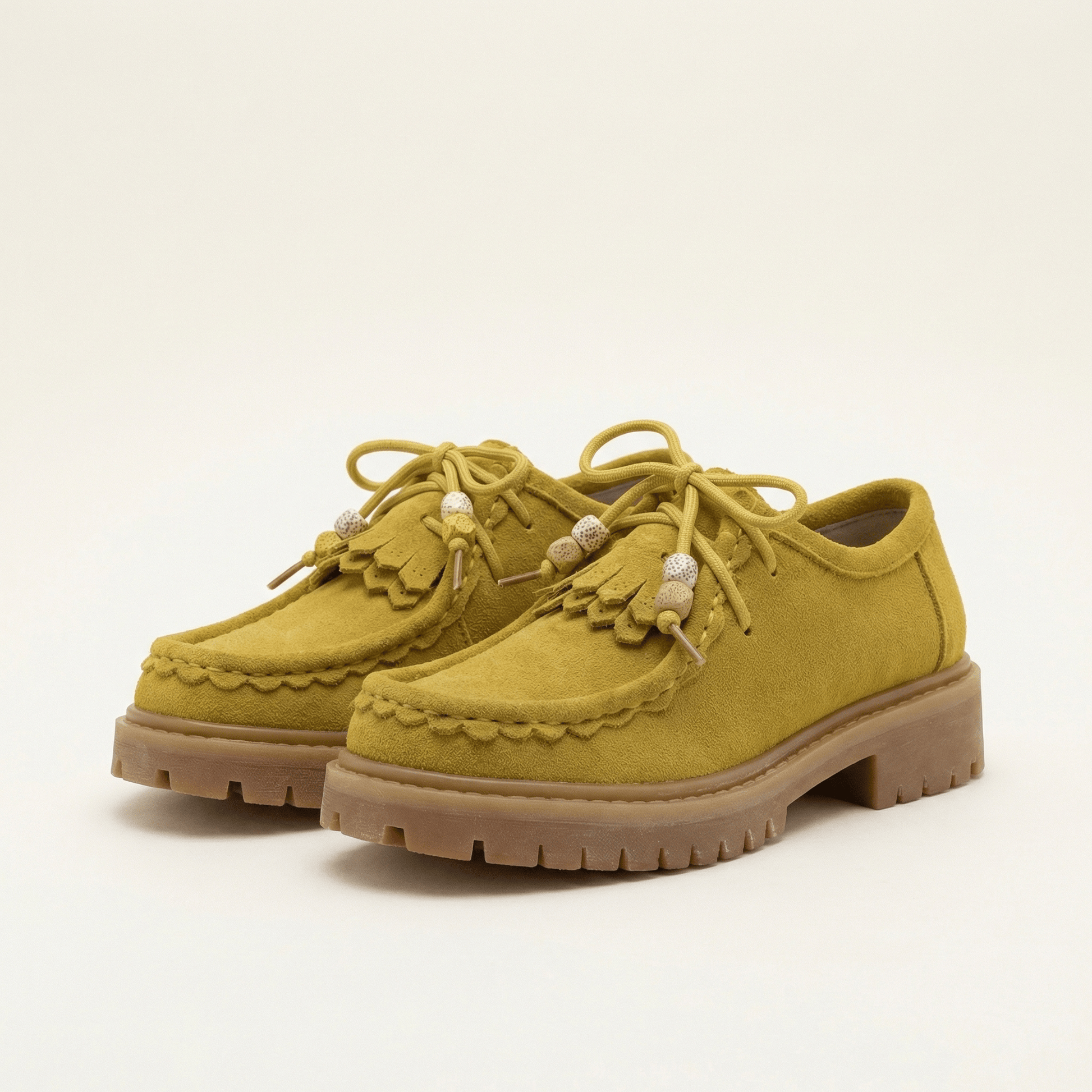 Mocassin Femme Compensé à Lacets
