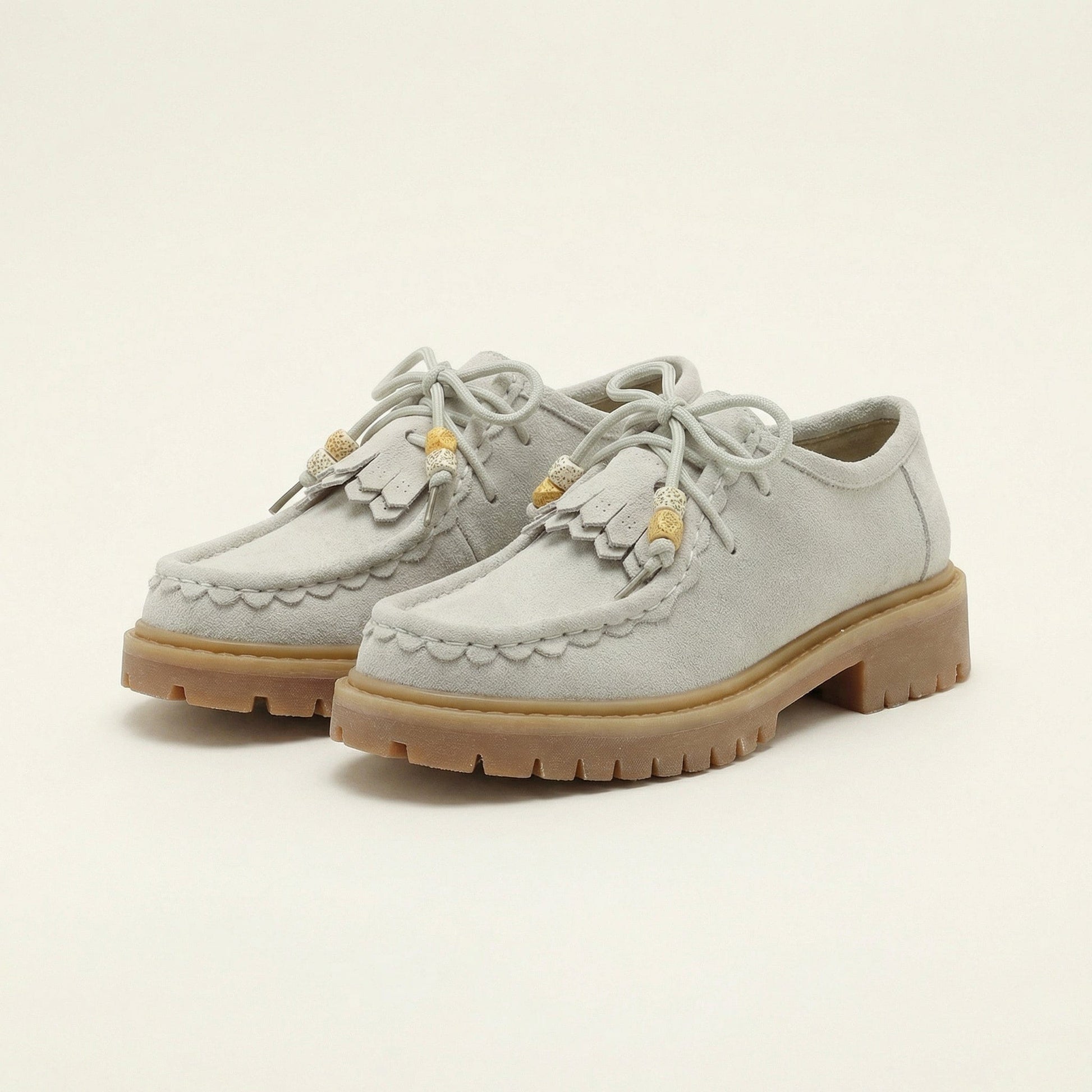 Mocassin Femme Compensé à Lacets