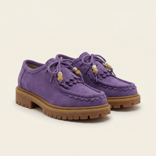 Mocassin Femme Compensé à Lacets
