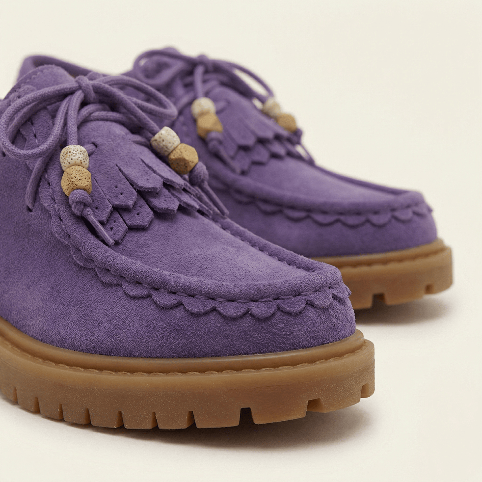 Mocassin Femme Compensé à Lacets