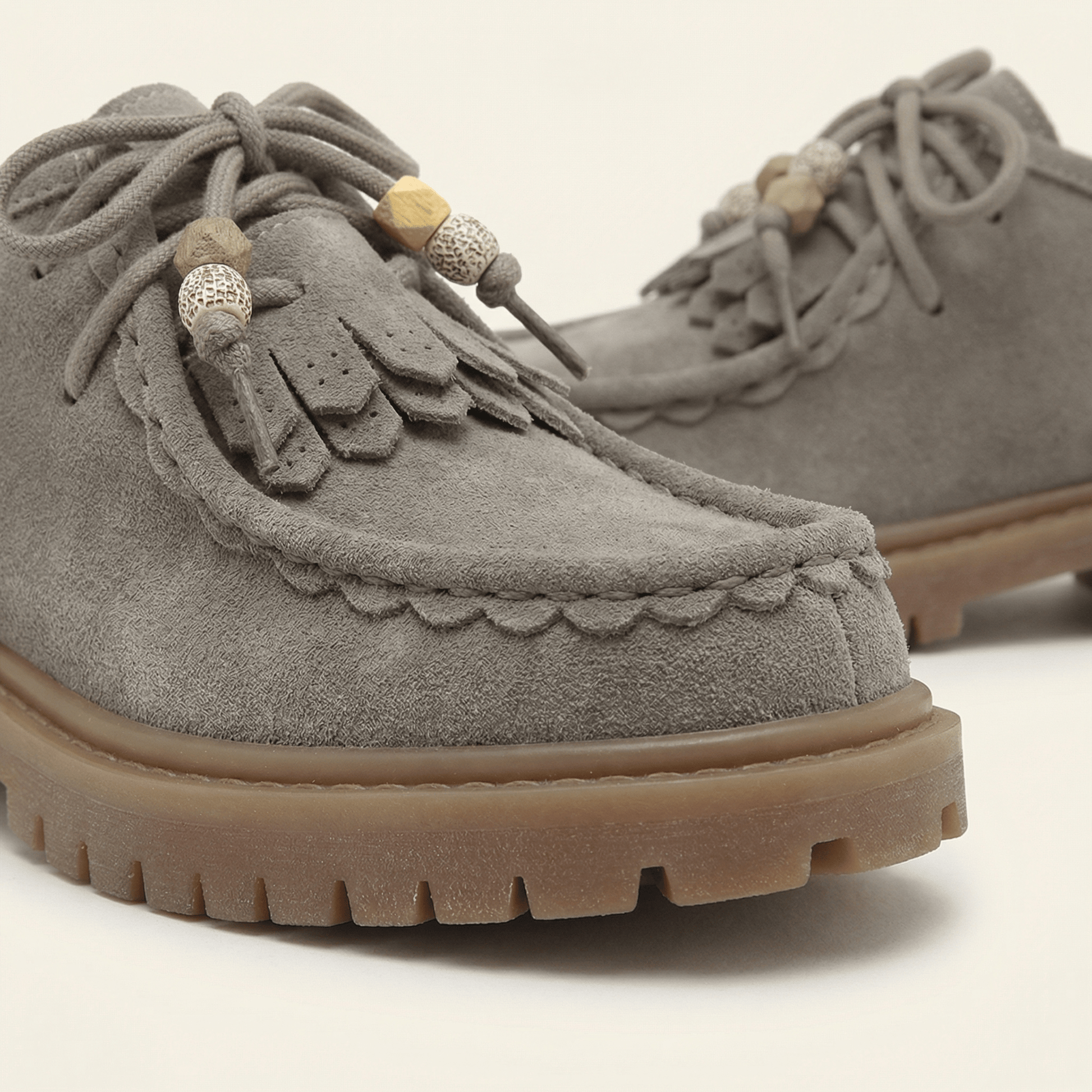 Mocassin Femme Compensé à Lacets
