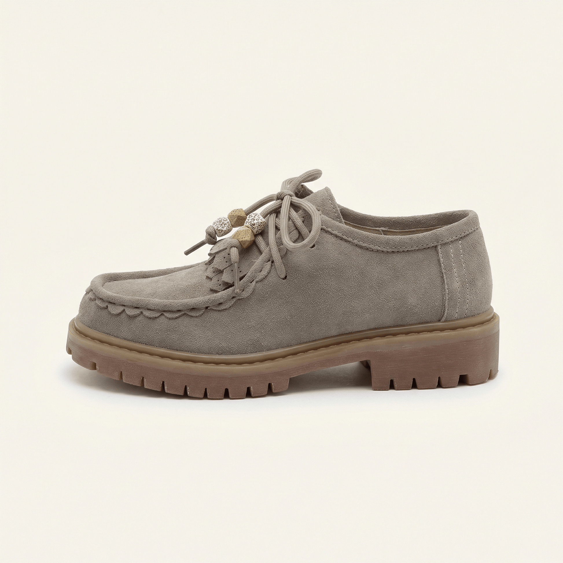 Mocassin Femme Compensé à Lacets