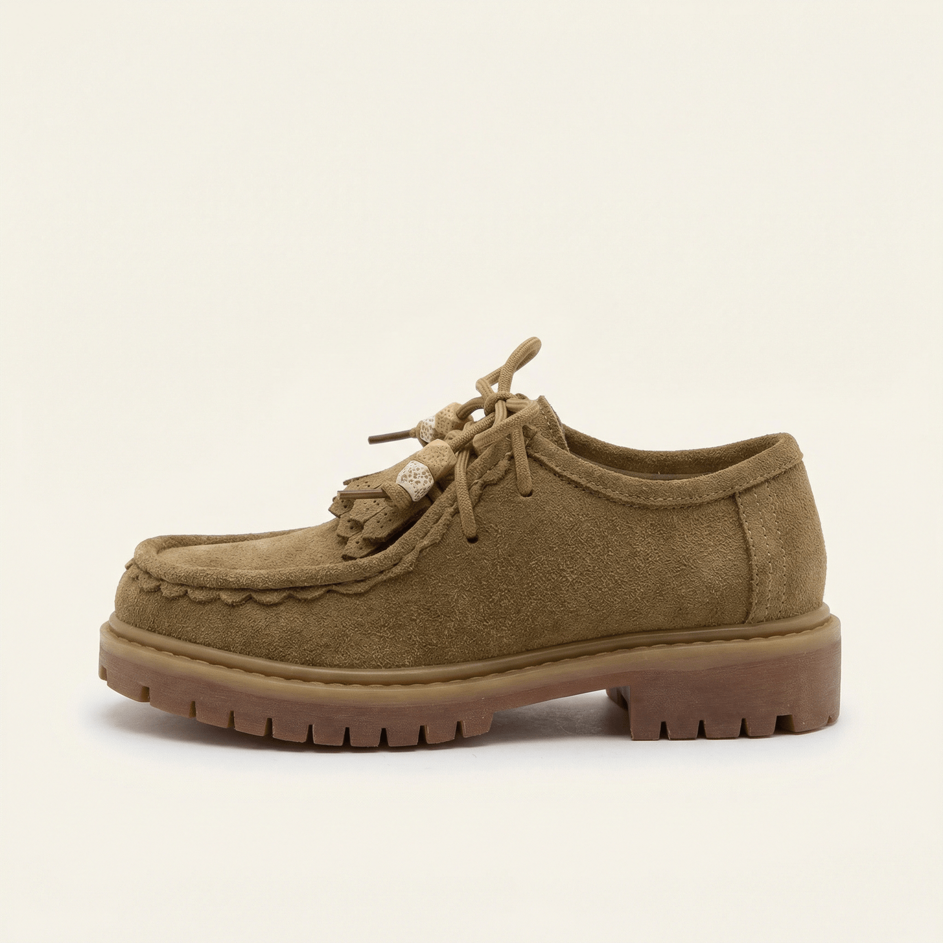 Mocassin Femme Compensé à Lacets