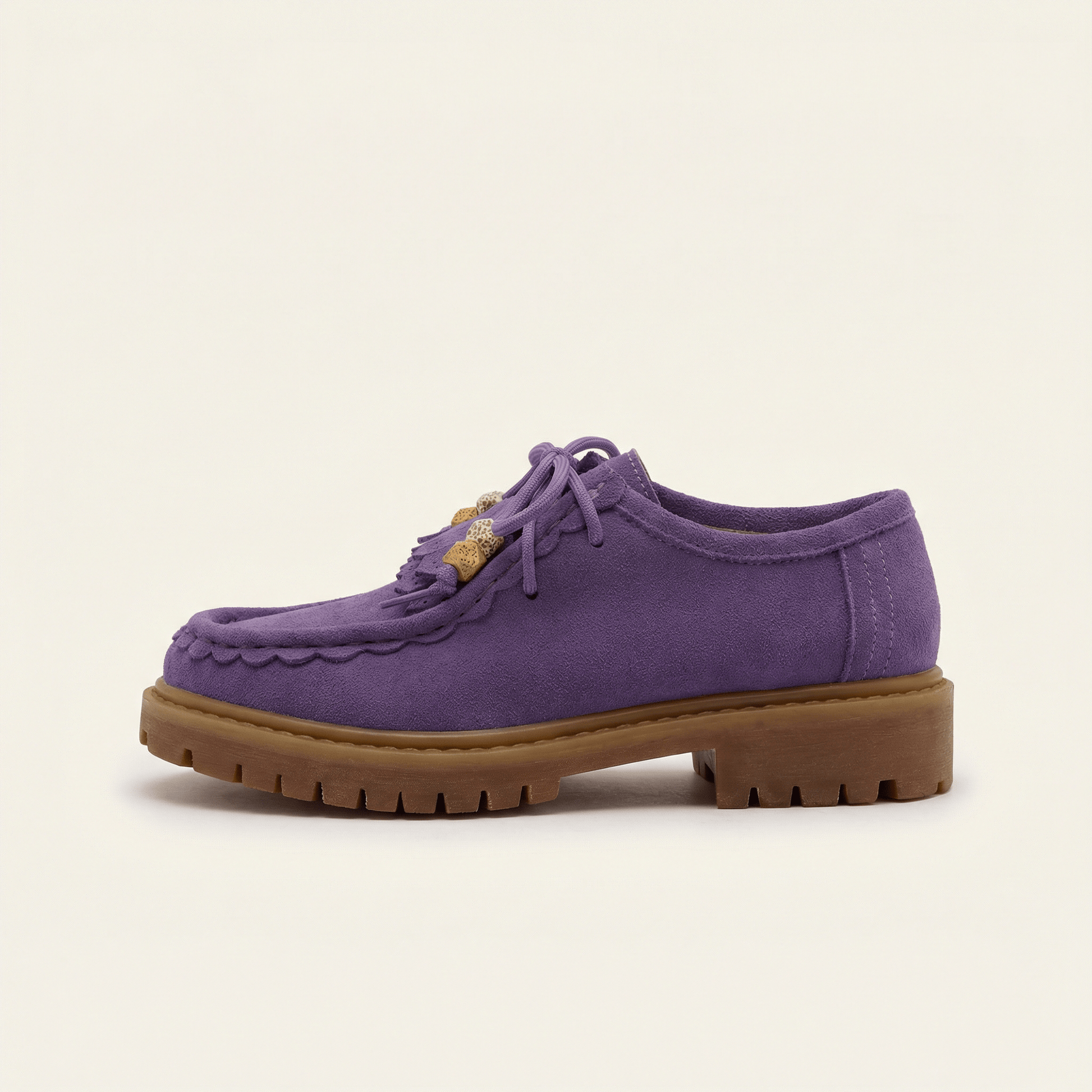 Mocassin Femme Compensé à Lacets