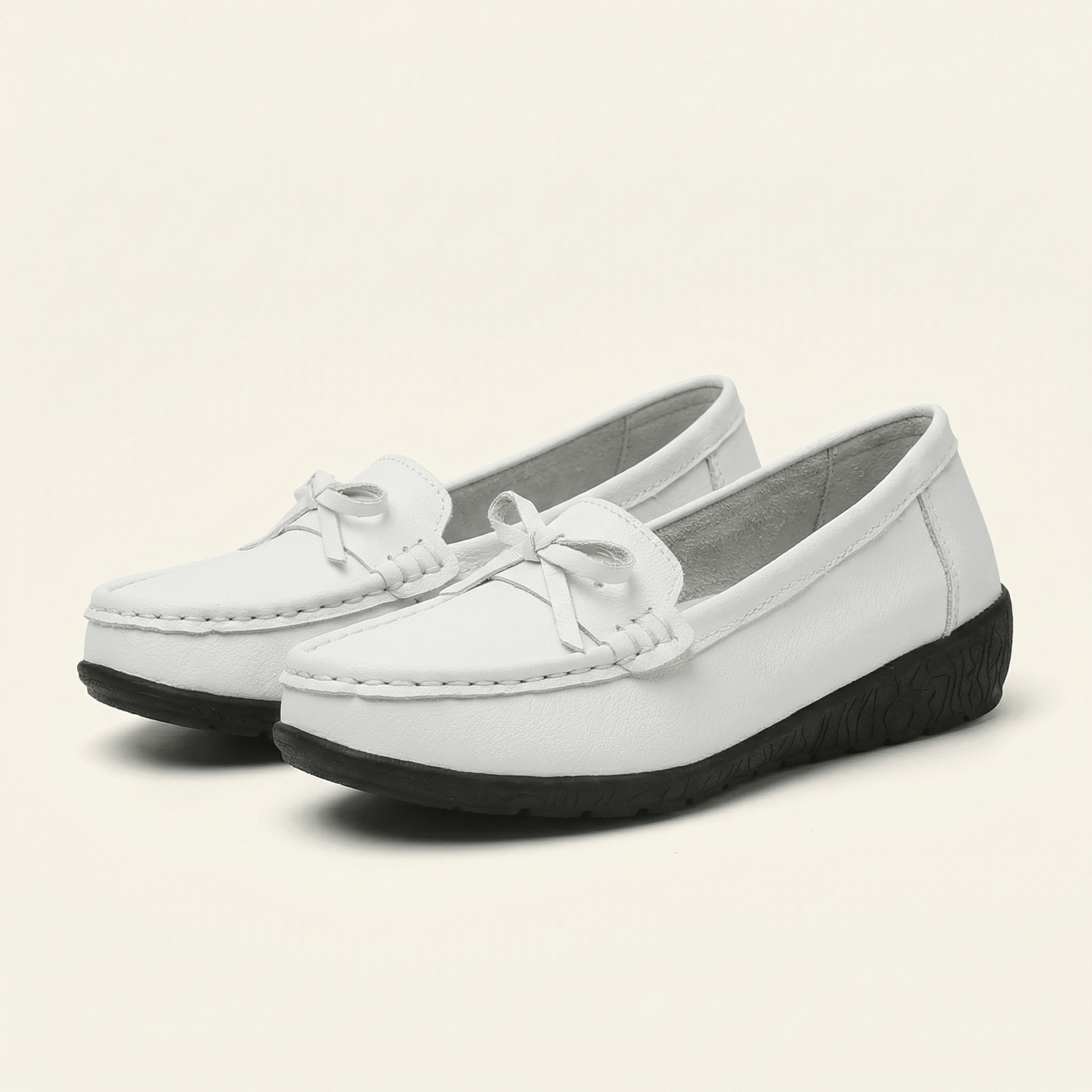 Mocassin Femme Compensé à Nœud Décoratif