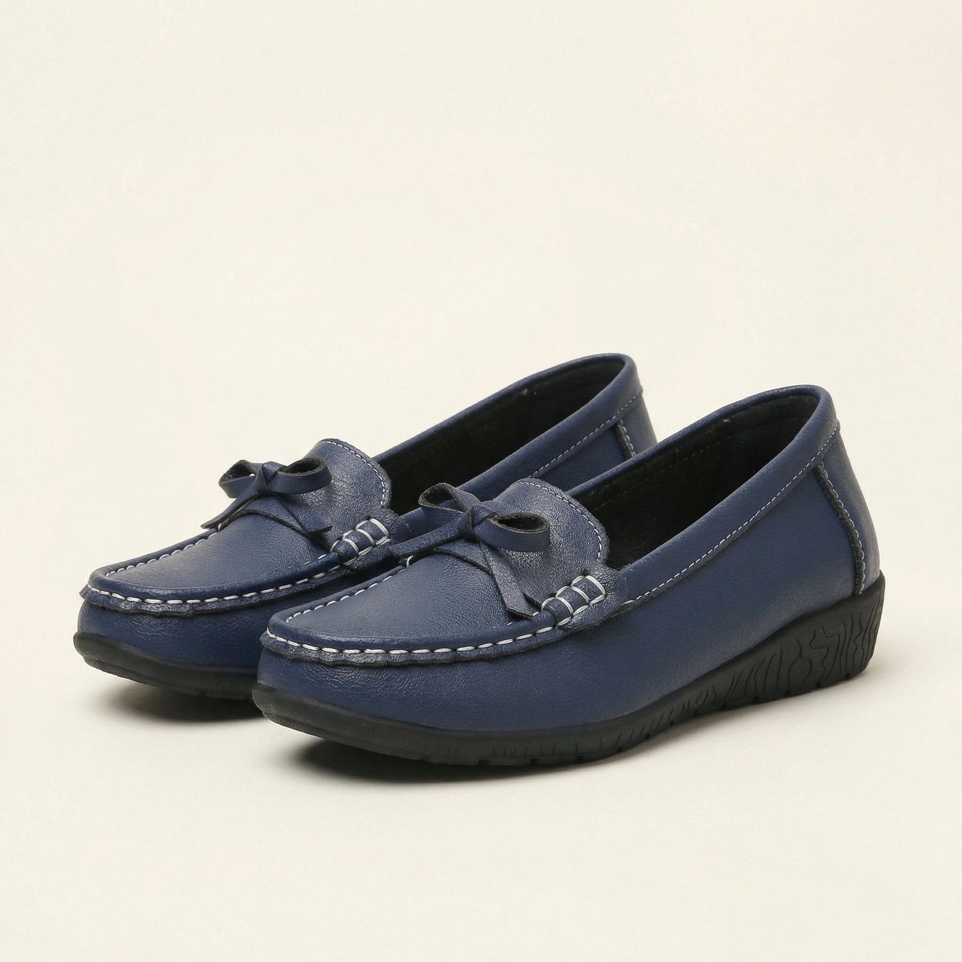 Mocassin Femme Compensé à Nœud Décoratif