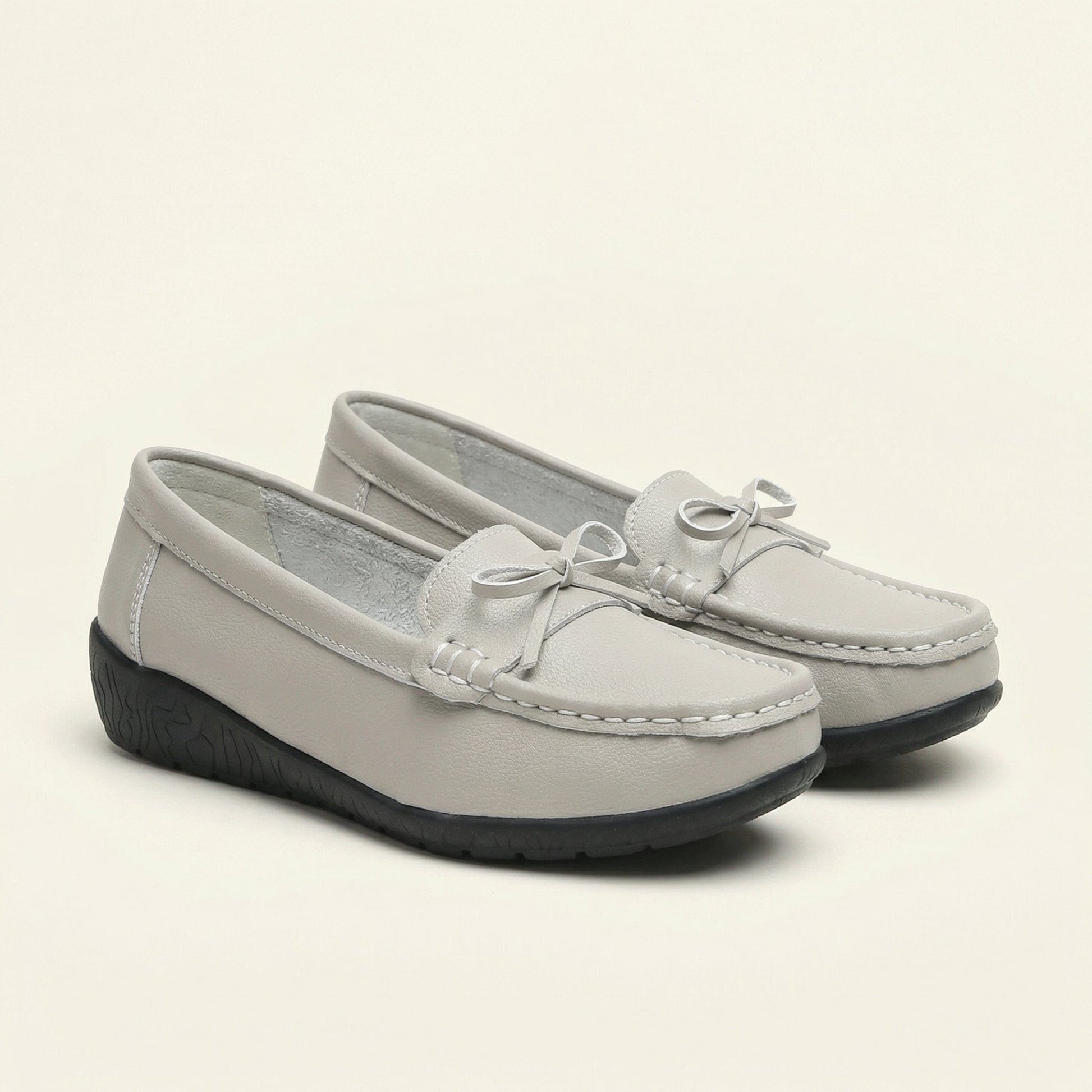 Mocassin Femme Compensé à Nœud Décoratif