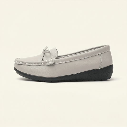 Mocassin Femme Compensé à Nœud Décoratif