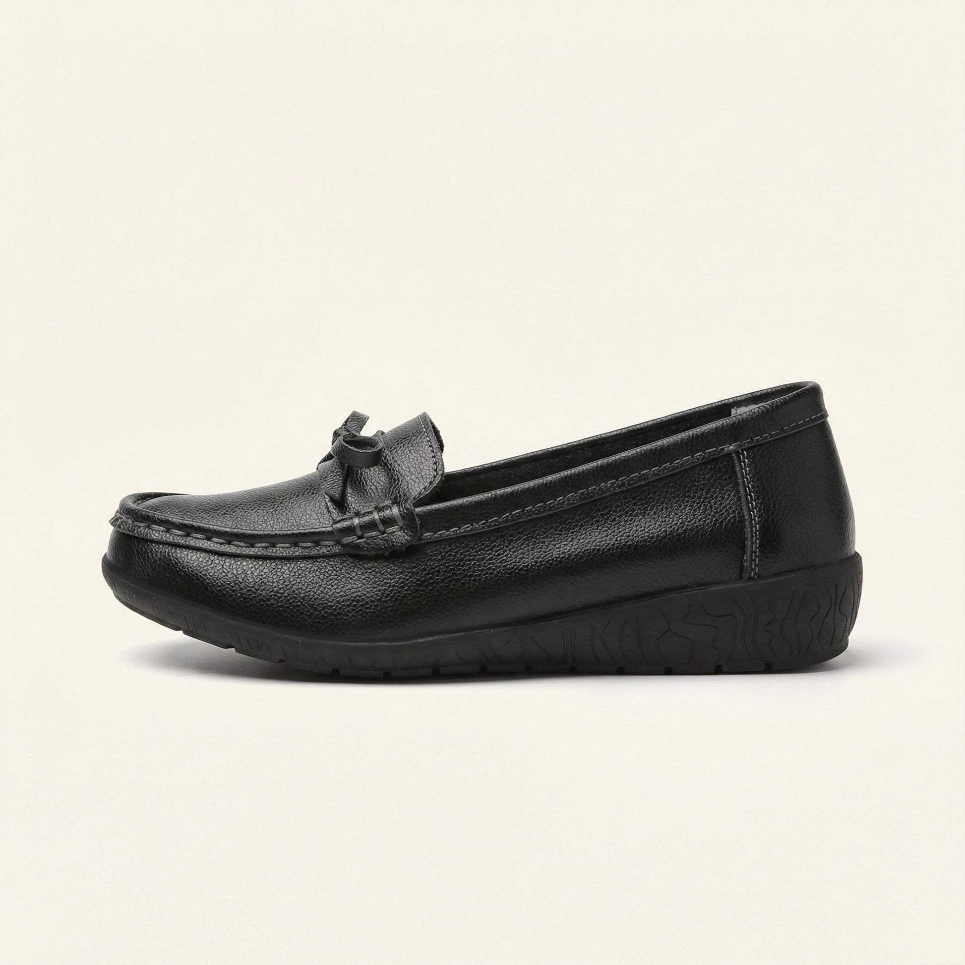 Mocassin Femme Compensé à Nœud Décoratif
