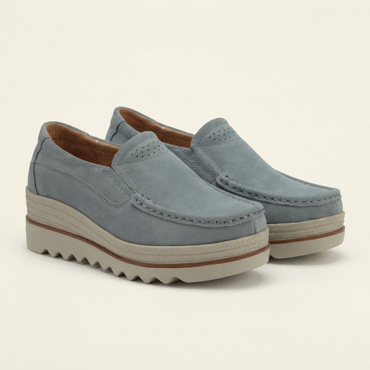 Mocassin Femme Compensé à Semelle Crantée