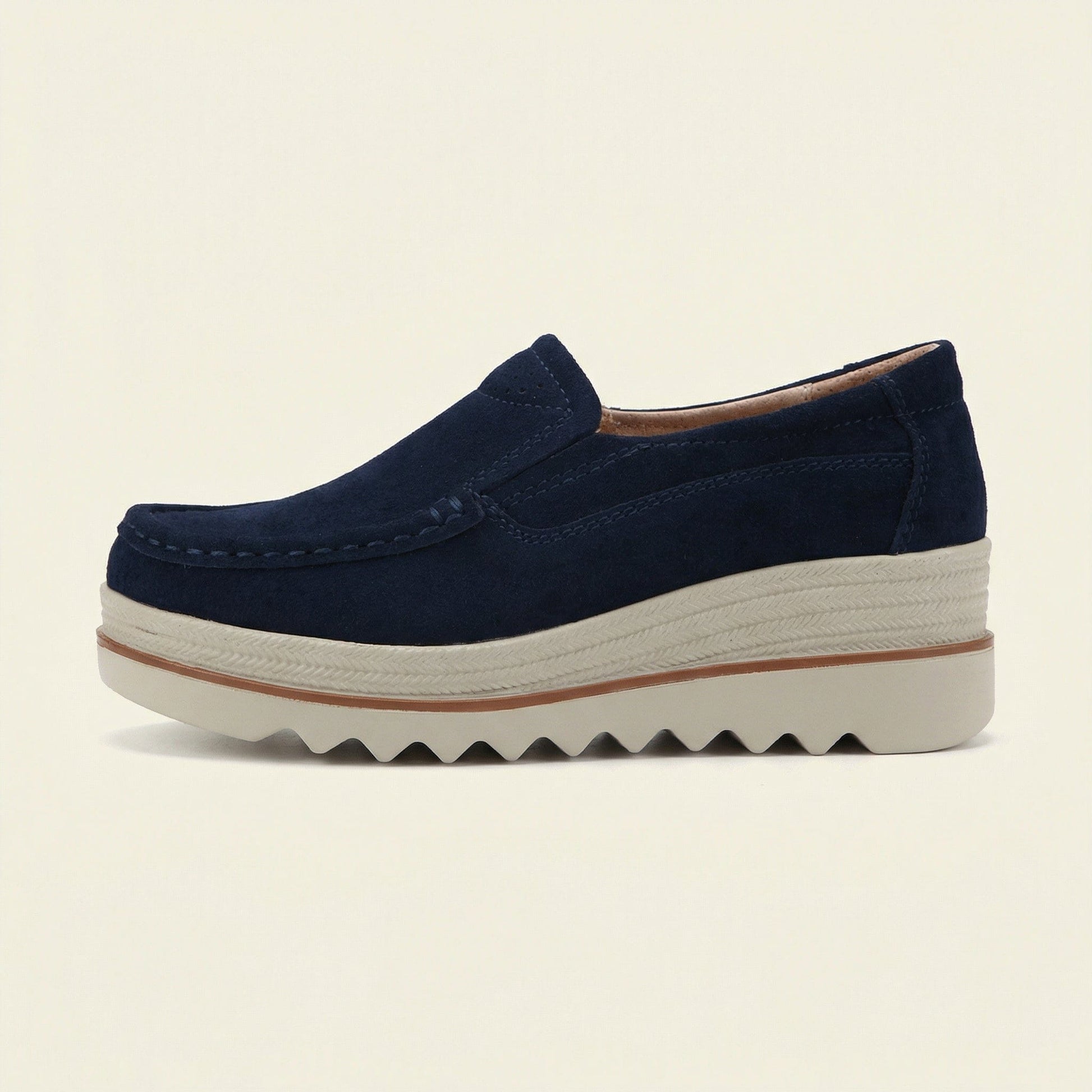 Mocassin Femme Compensé à Semelle Crantée