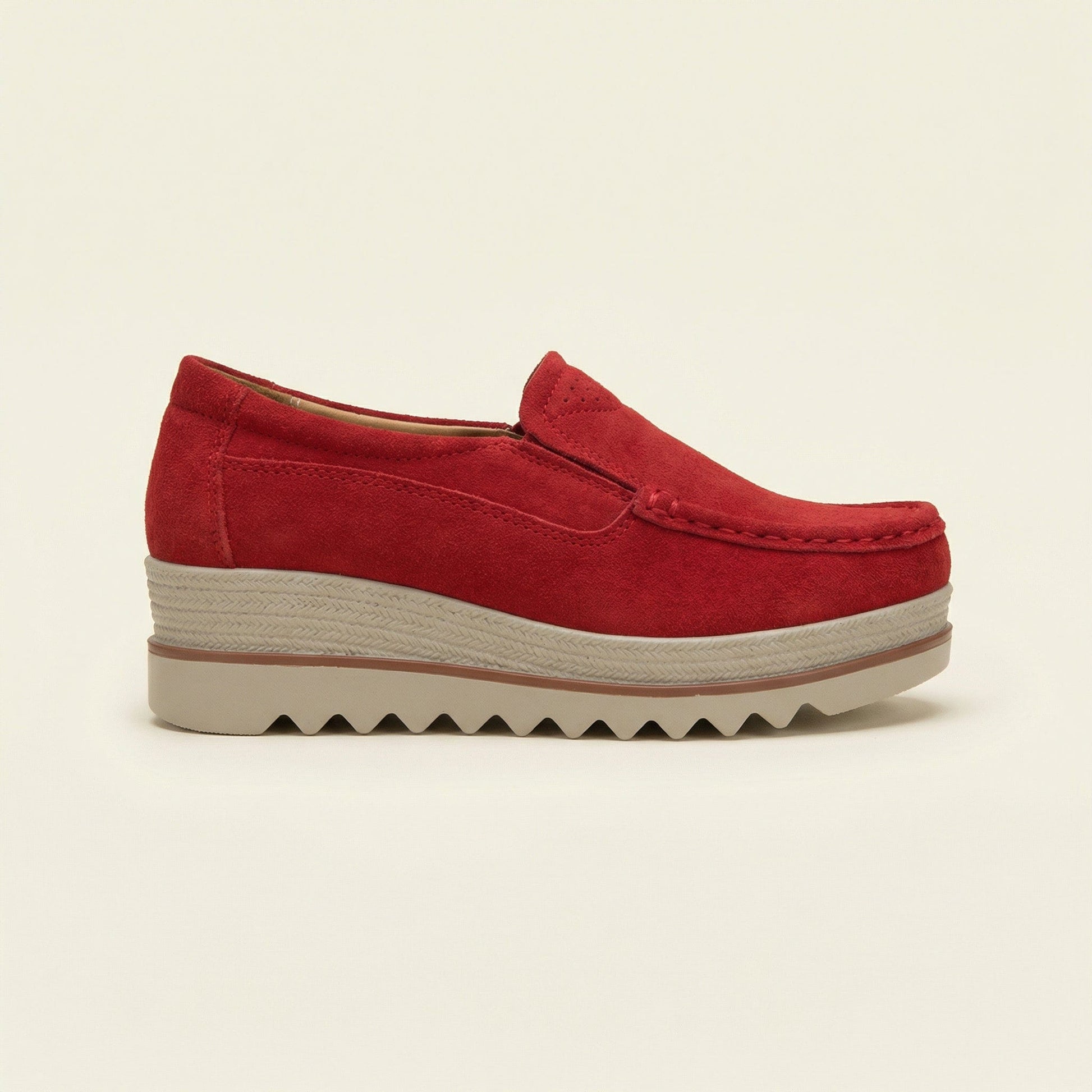 Mocassin Femme Compensé à Semelle Crantée