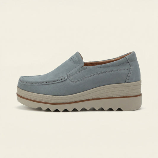 Mocassin Femme Compensé à Semelle Crantée
