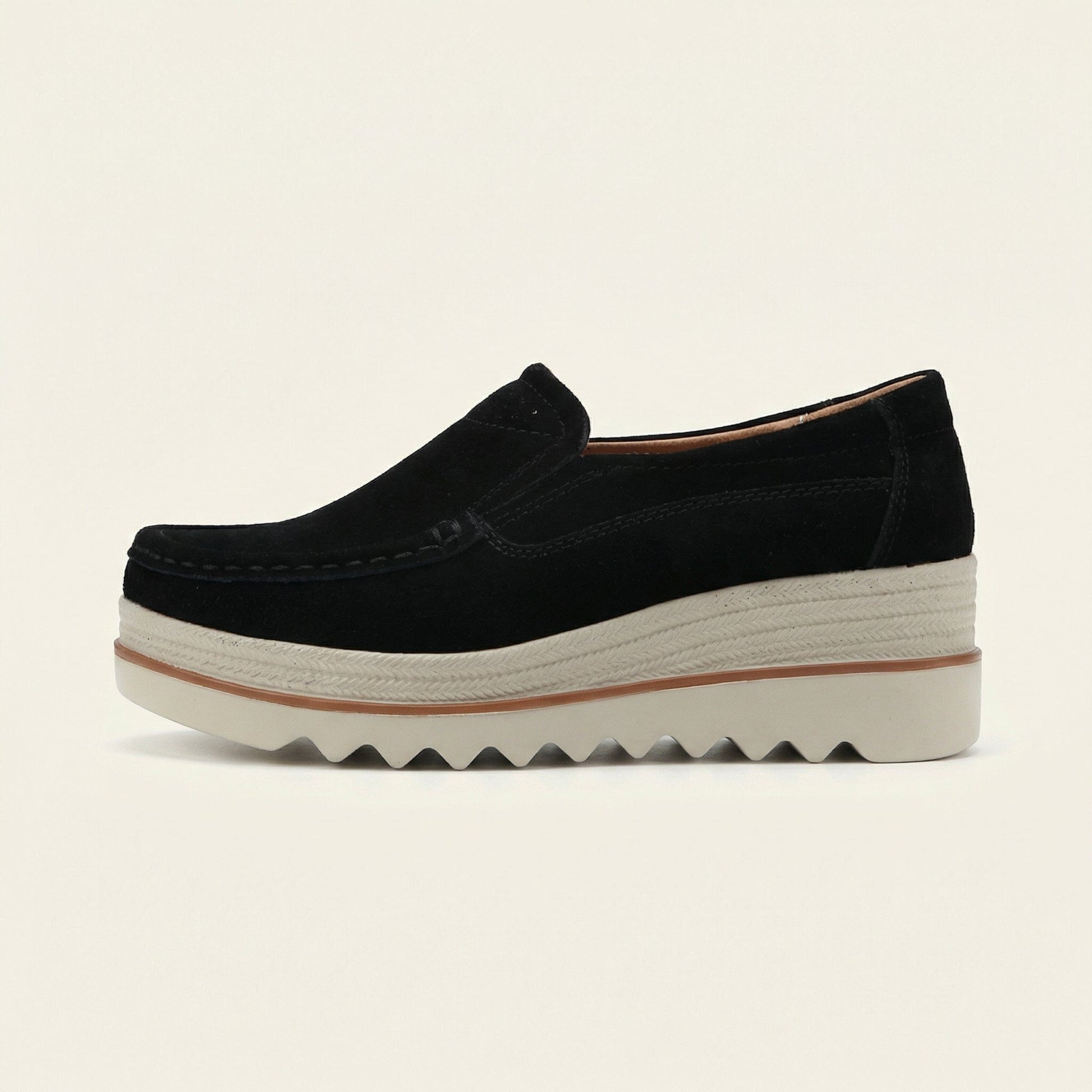 Mocassin Femme Compensé à Semelle Crantée