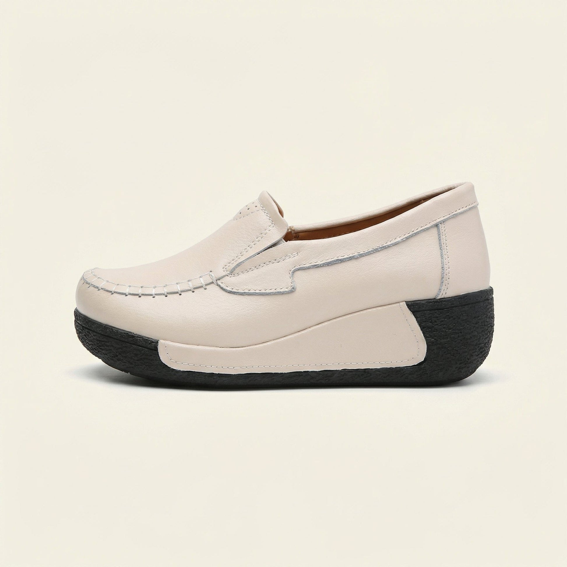 Mocassin Femme Compensé en Cuir