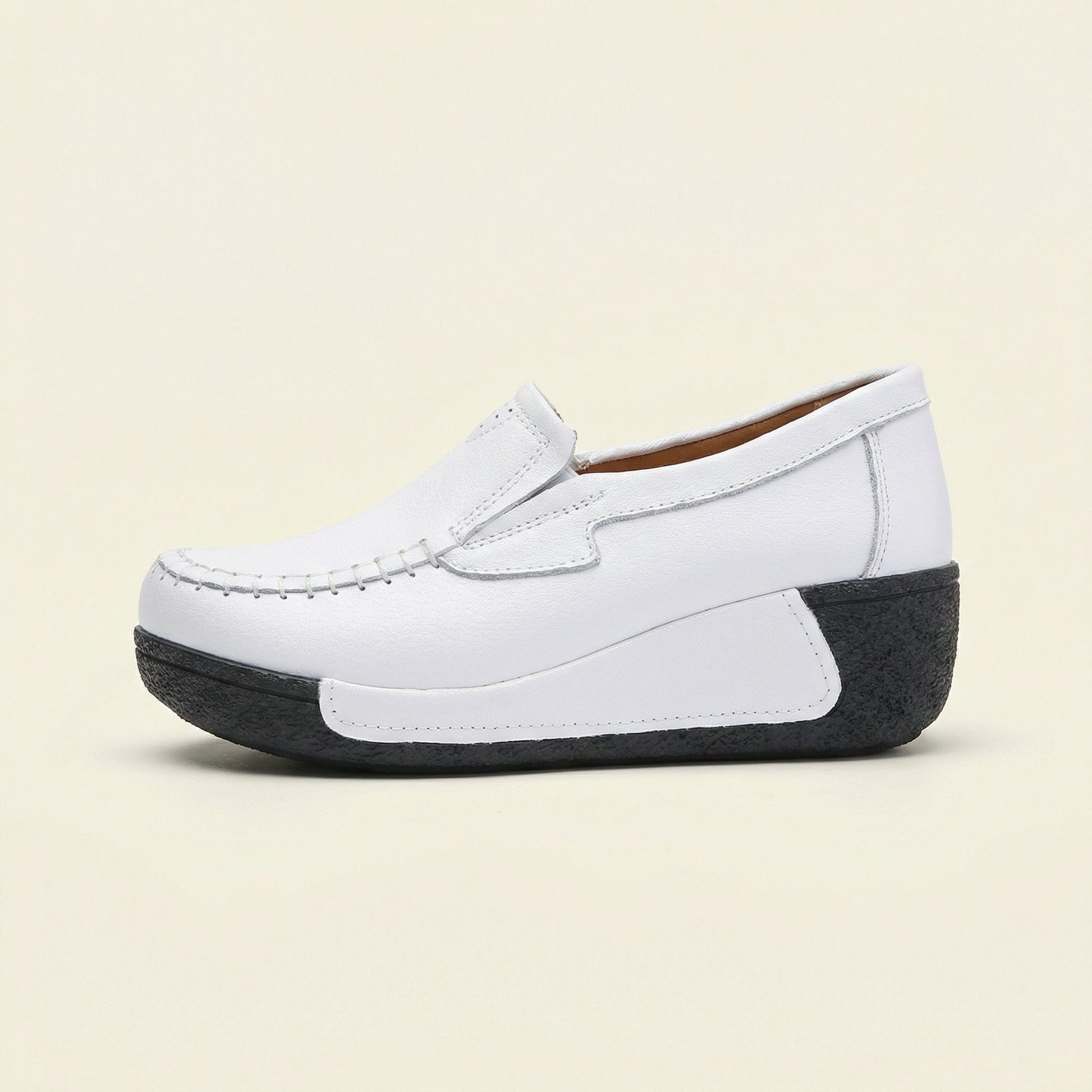 Mocassin Femme Compensé en Cuir