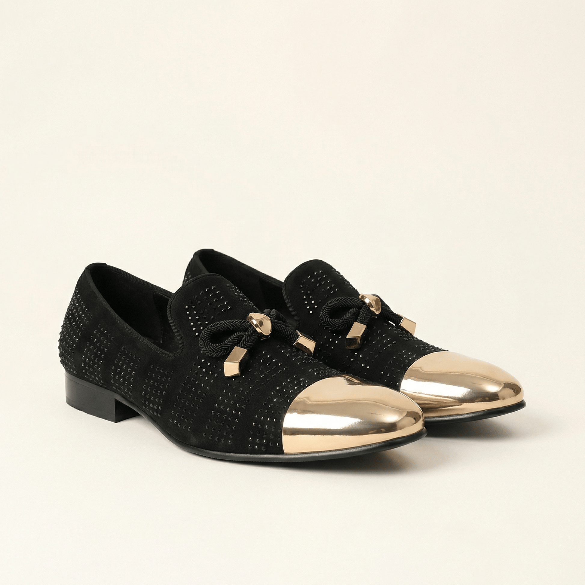 Mocassin Femme de Cérémonie à Paillettes et bout Métal