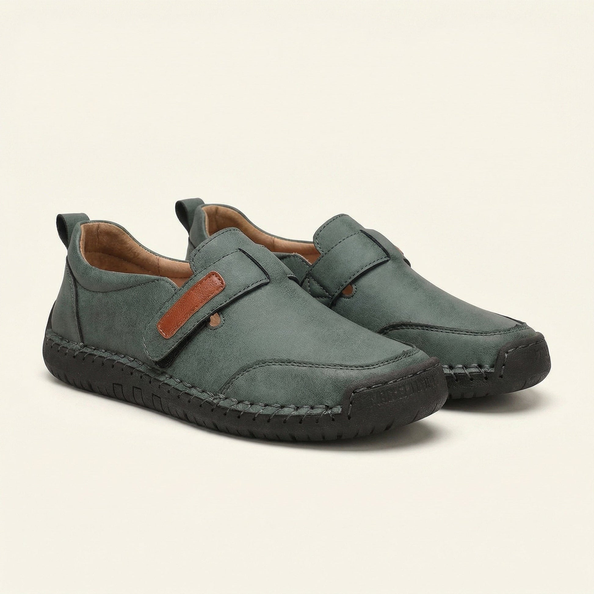 Mocassin Homme Penny Loafer avec Talon en Cuir Velours