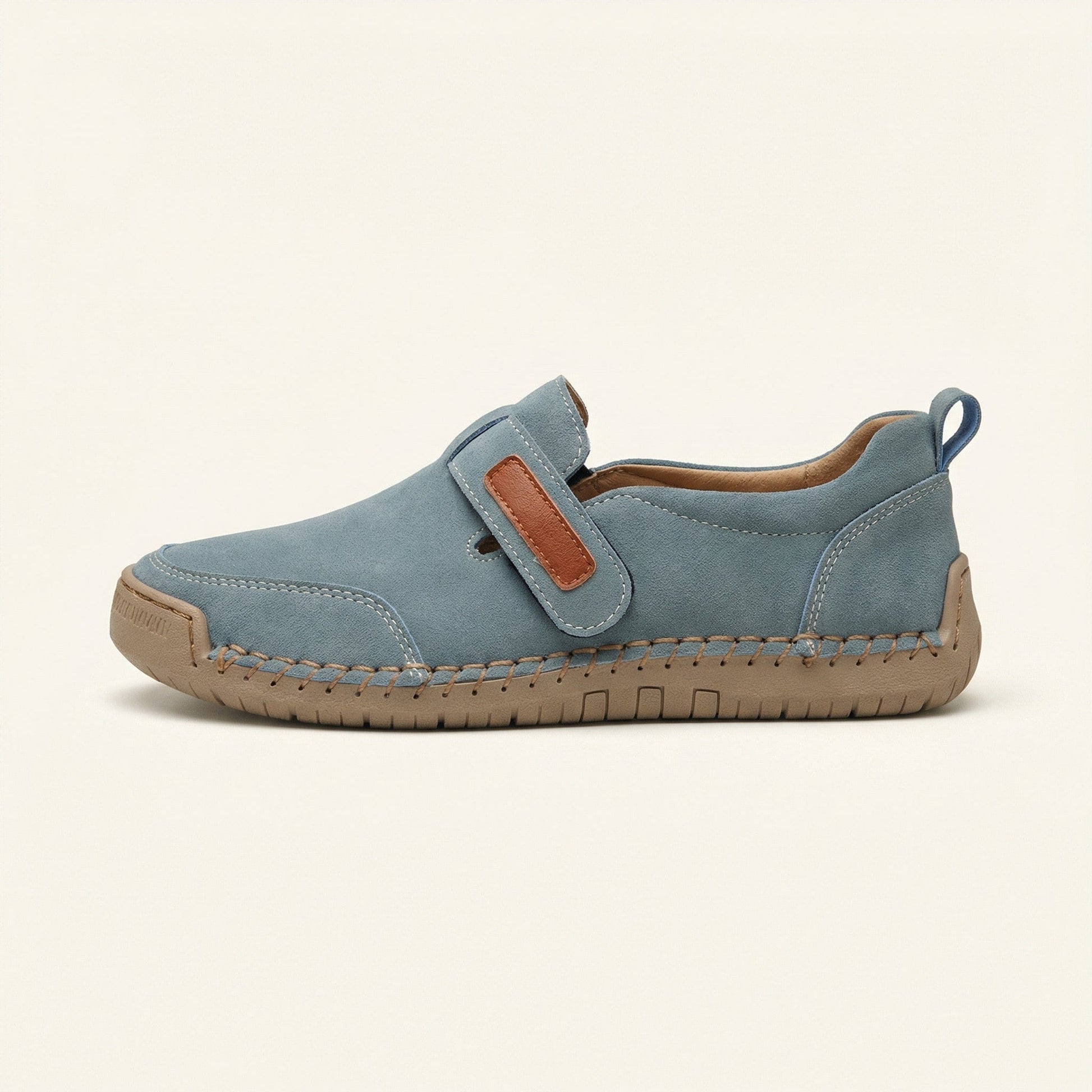 Mocassin Homme Penny Loafer avec Talon en Cuir Velours