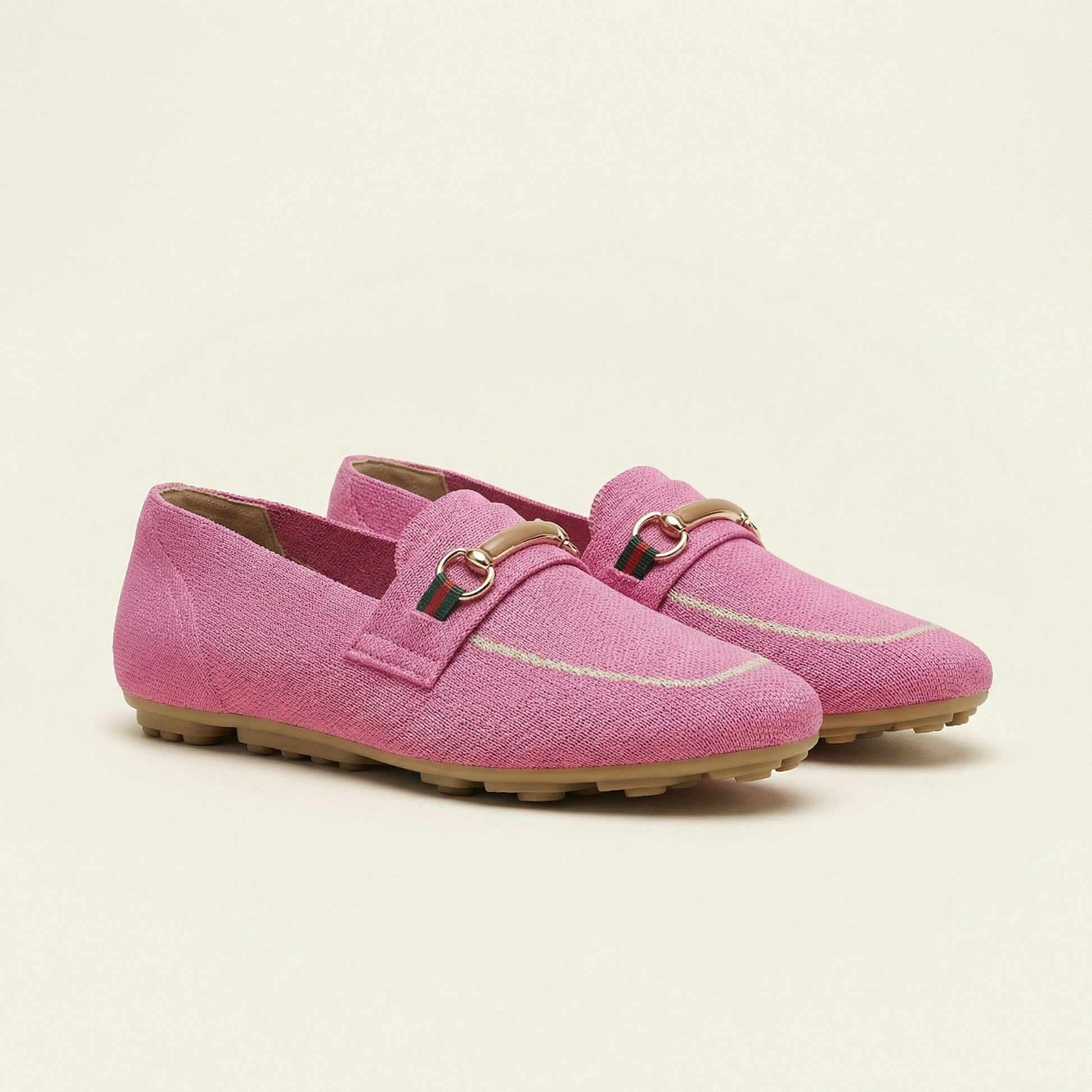 Mocassin Femme en Tissu à Mors Métallique
