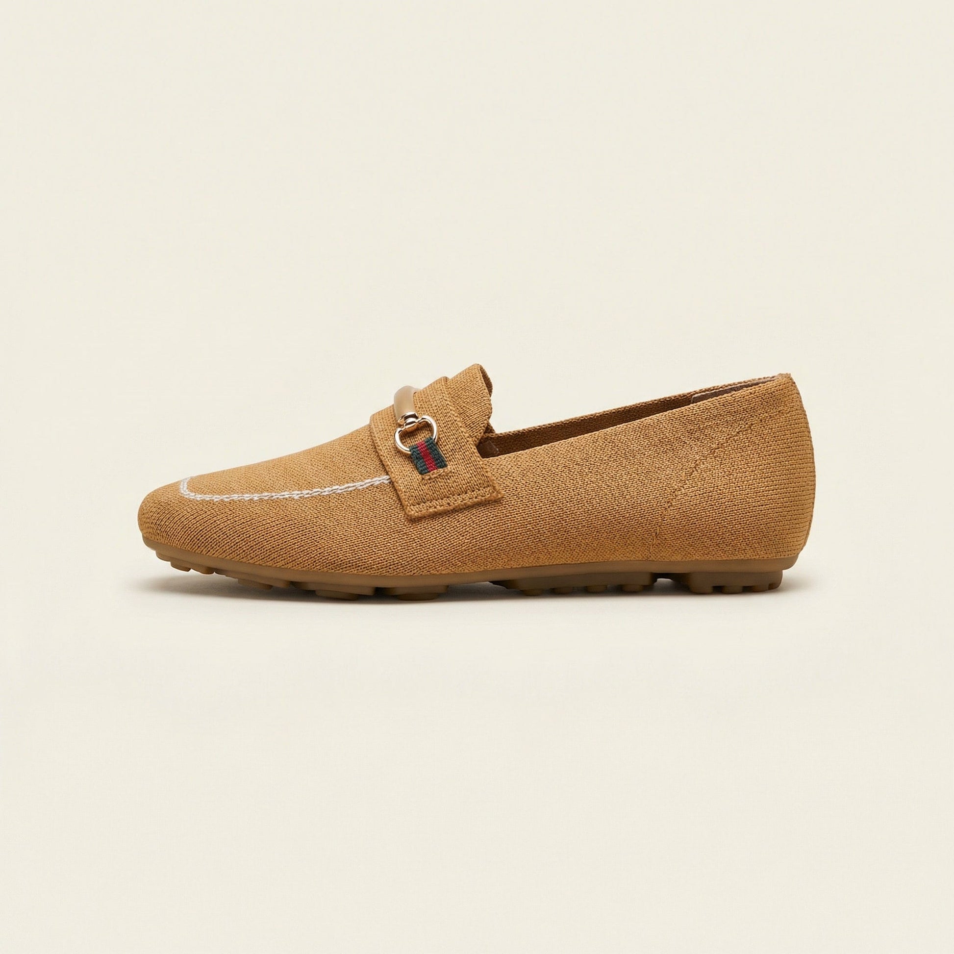 Mocassin Femme en Tissu à Mors Métallique